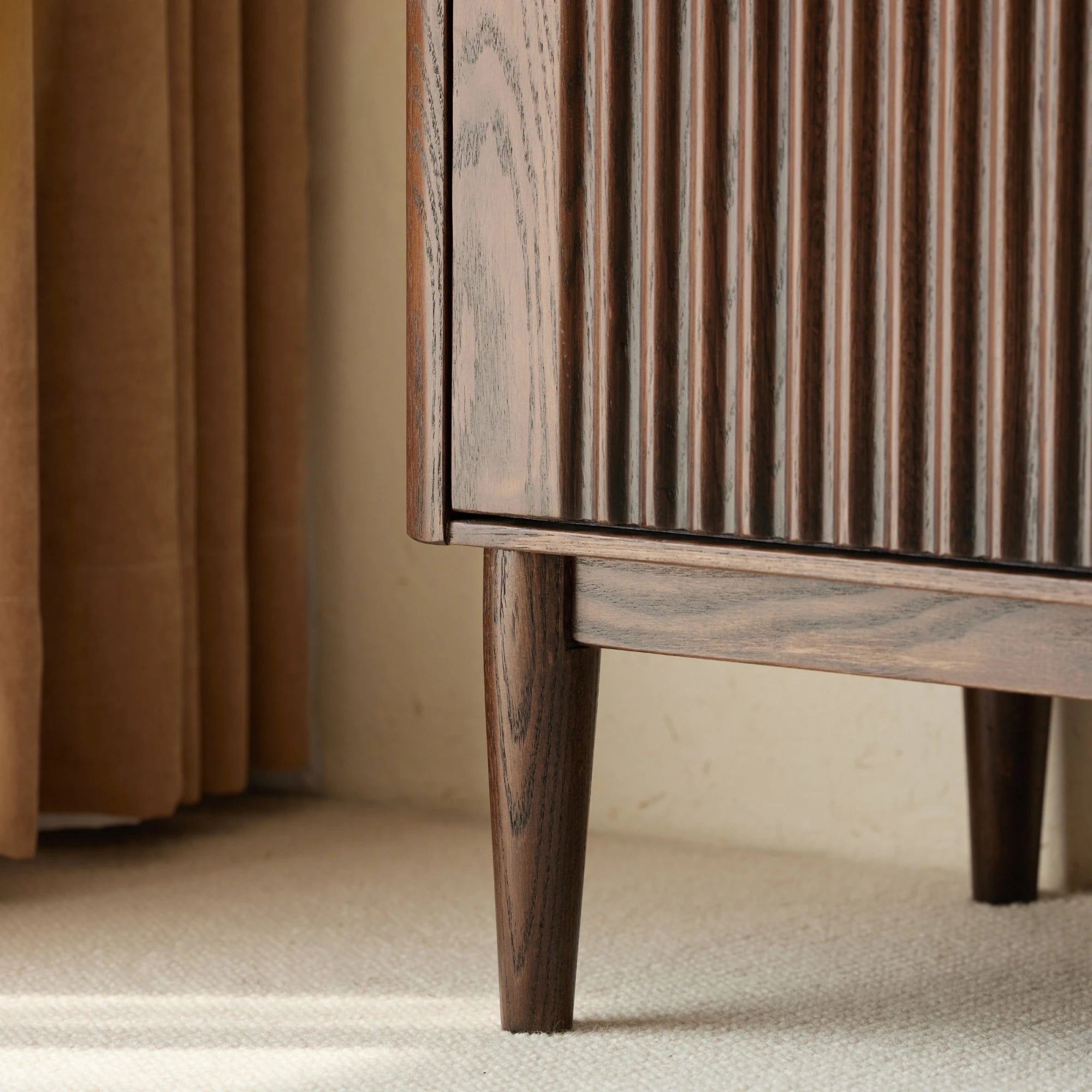 Solidwood Santa Rosa Sideboard with Sintered Stone Top & Hutch, 120x42x172cm, Dark Wood