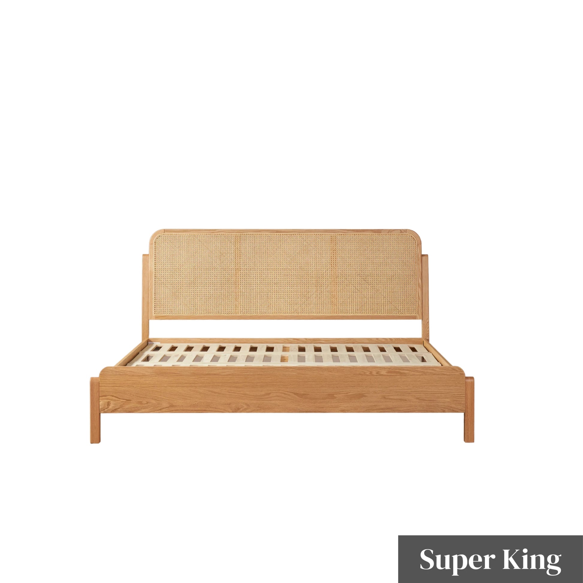 Solidwood Wenrik Bed Frame With Adjustable Headboard, Natural Wood