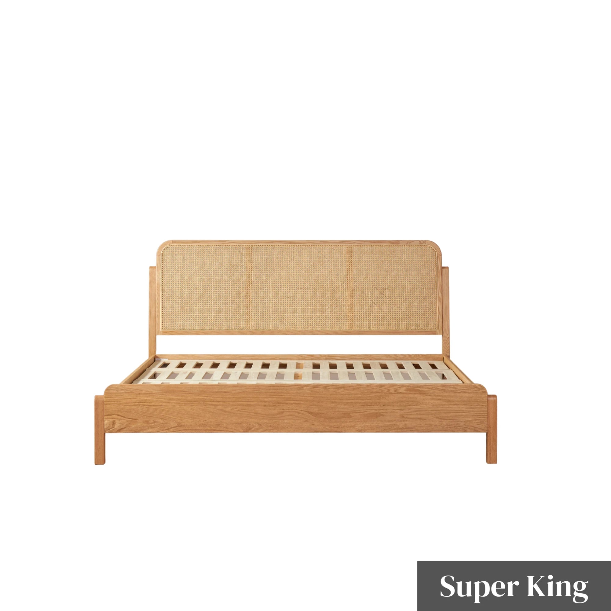 Solidwood Wenrik Bed Frame With Adjustable Headboard, Natural Wood