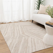 DreamWeaver Toscana Geo Lines Rug, Beige, Cream