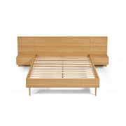 Lifely Eve Bed Frame With 2 Bedside Tables Set, Natural Wood