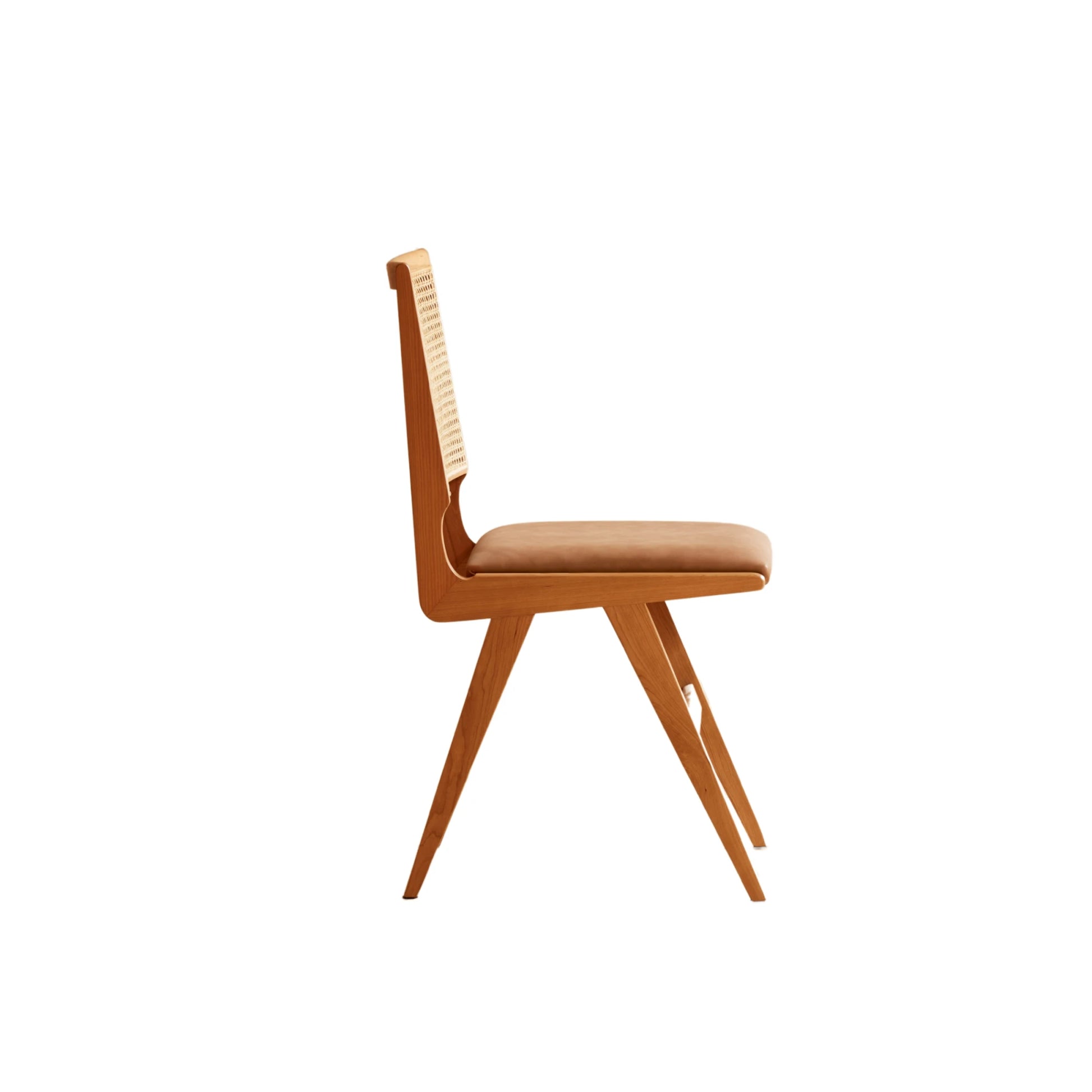 Solidwood Elvoraa Cherry Dining Table Set with 4 Chairs, 200cm