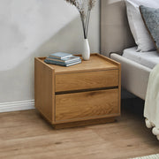 Loft Japandi Bedside Table with 2 Drawers