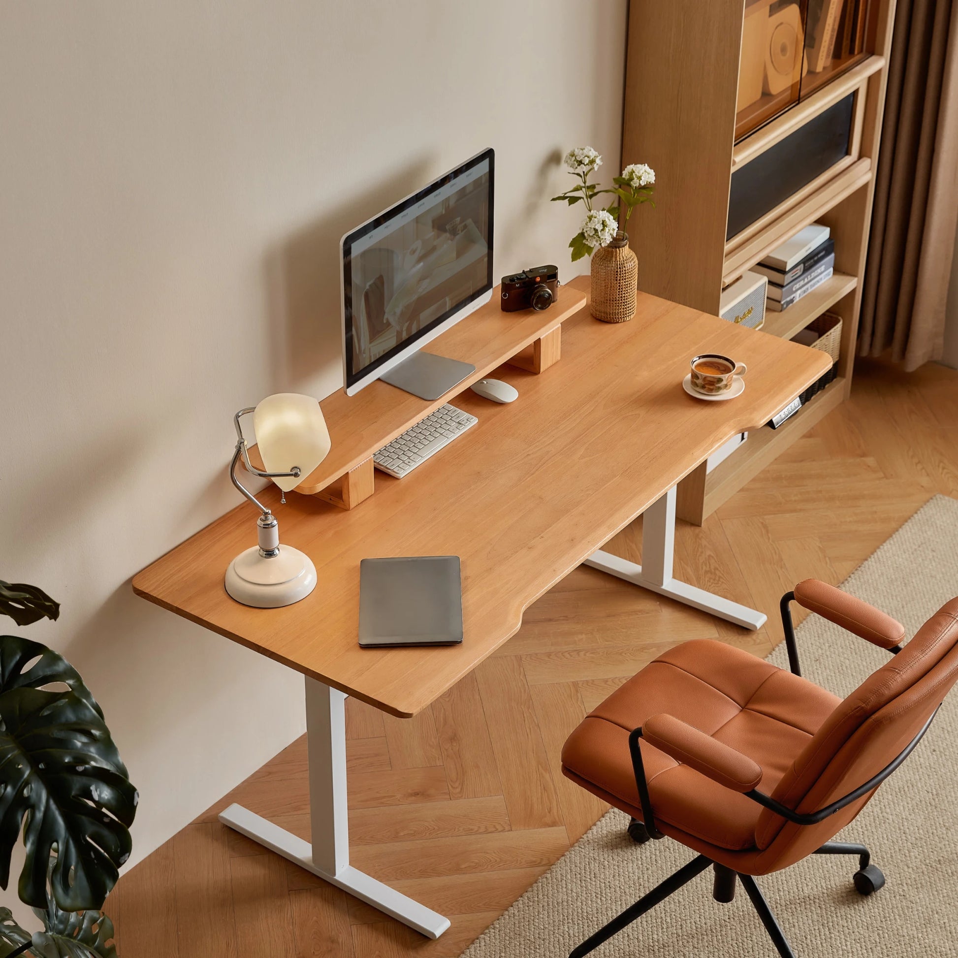Linspire Lumen Electric Height Adjustable Standing Desk with Riser Stand, 120cm