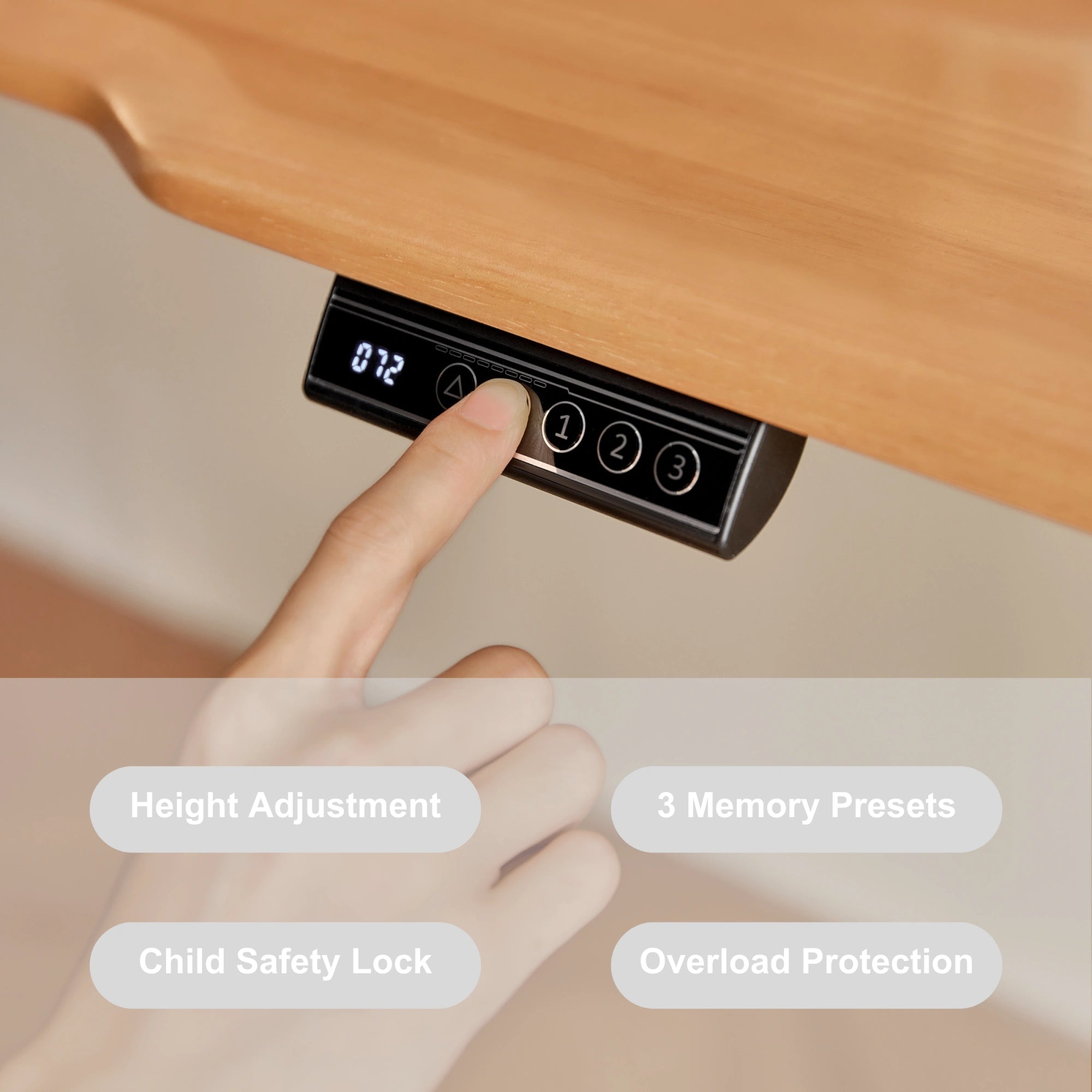 Linspire Lumen Electric Height Adjustable Standing Desk with Riser Stand, 120cm