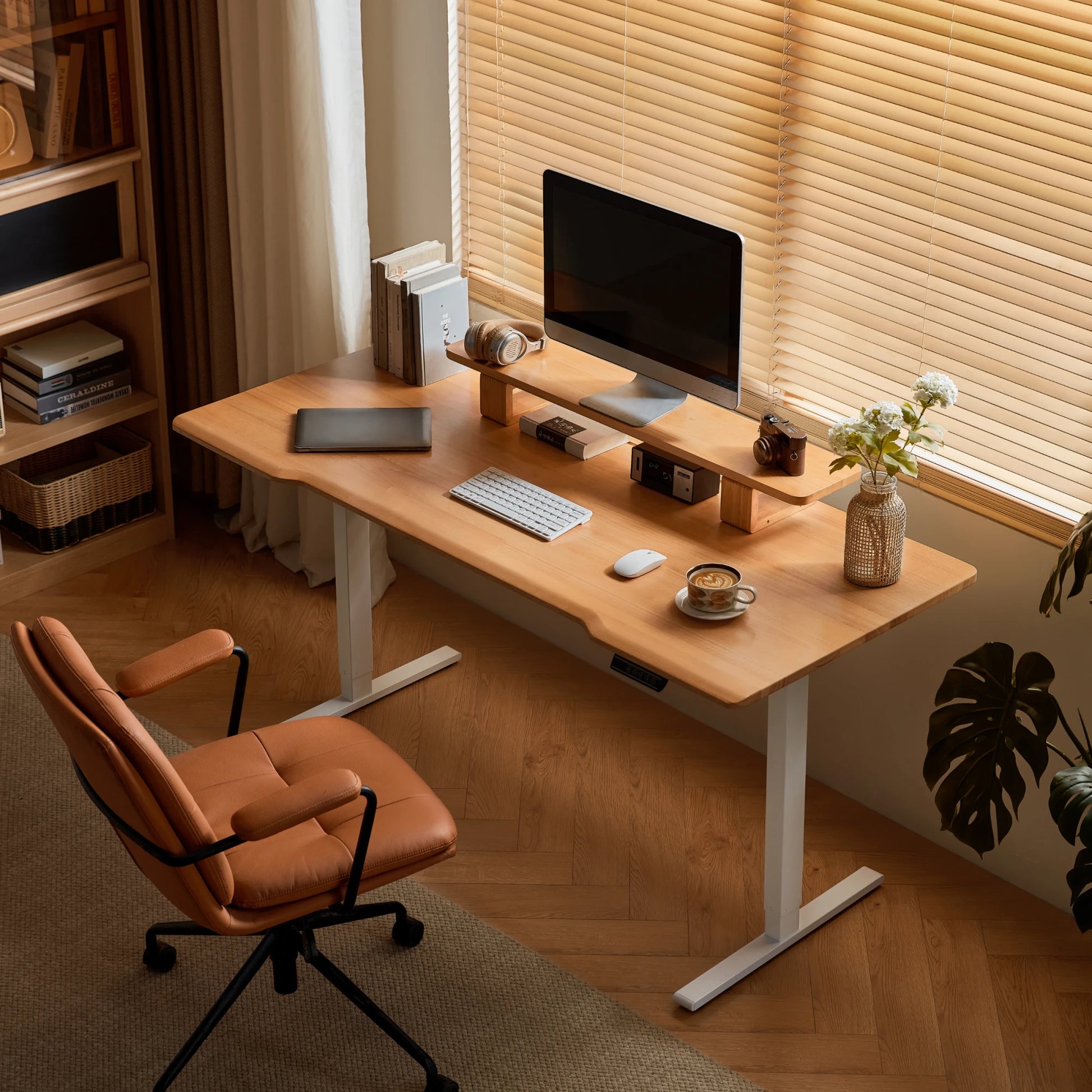 Linspire Lumen Electric Height Adjustable Standing Desk with Riser Stand, 120cm