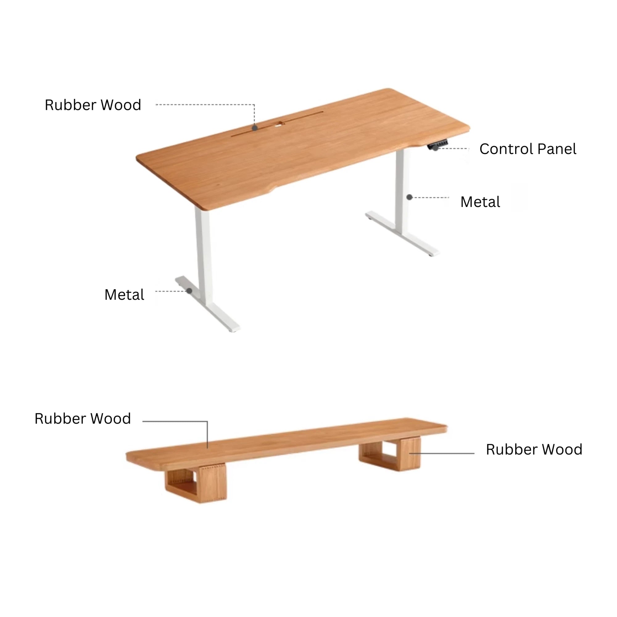 Linspire Lumen Electric Height Adjustable Standing Desk with Riser Stand, 120cm