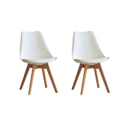 Solidwood Radiant Dining Chairs, Oak, Off-White, Set of 2