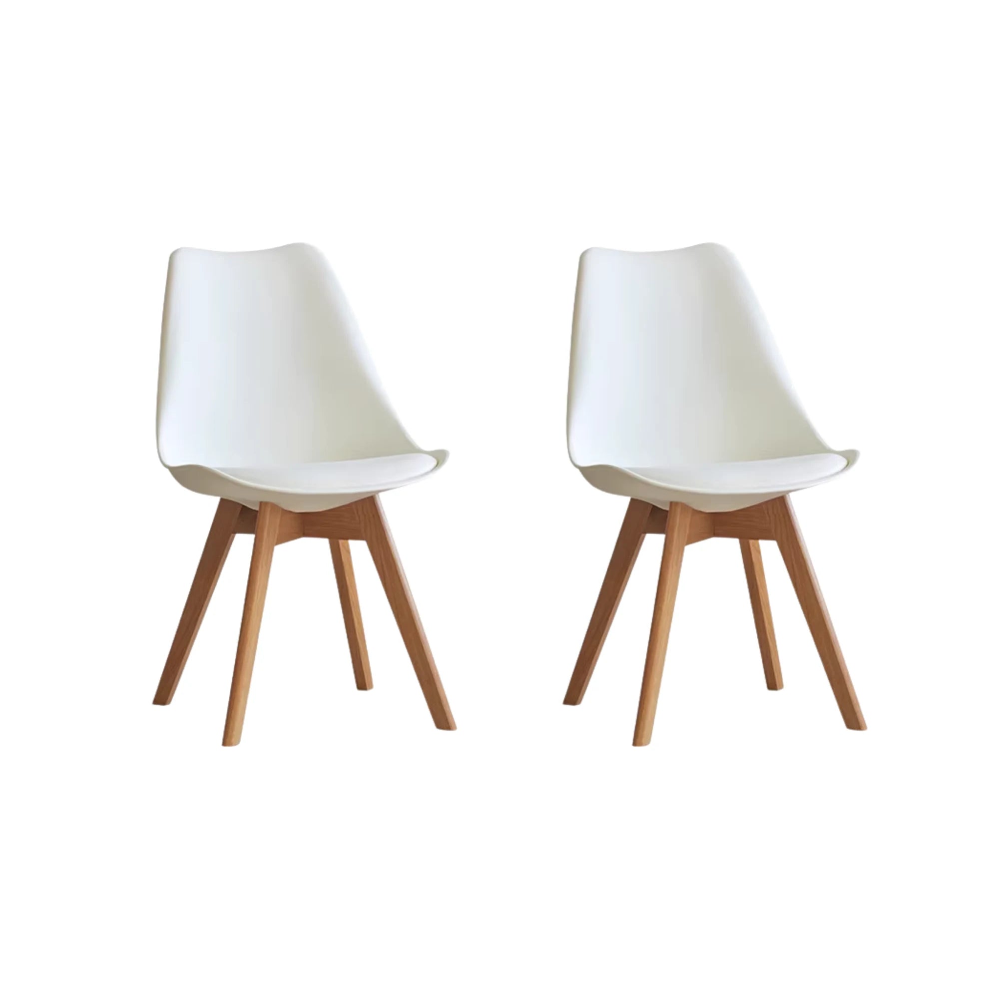 Solidwood Radiant Dining Chairs, Oak, Off-White, Set of 2