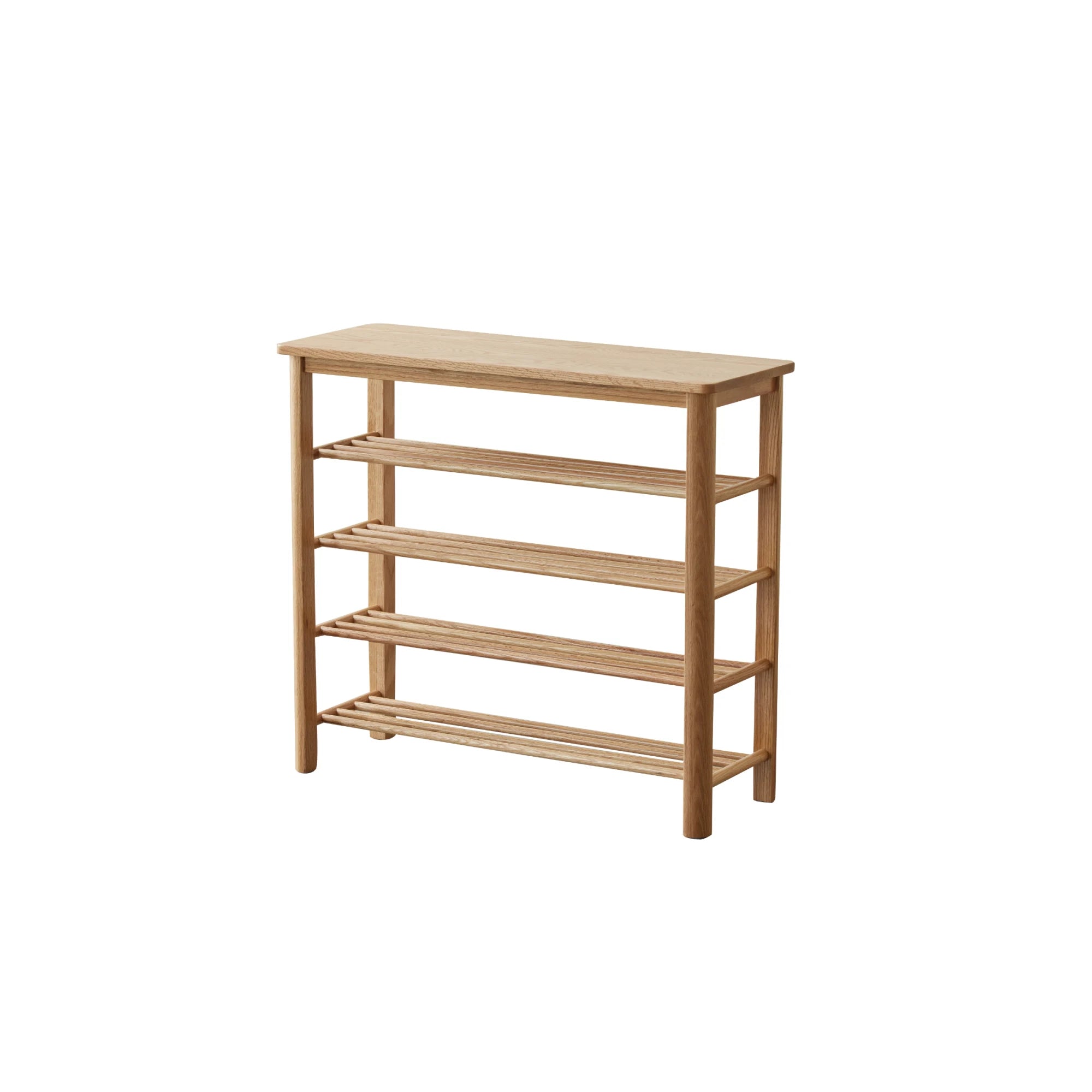 Solidwood Fuji Shoe Bench, 80x30x72cm, Natural Wood