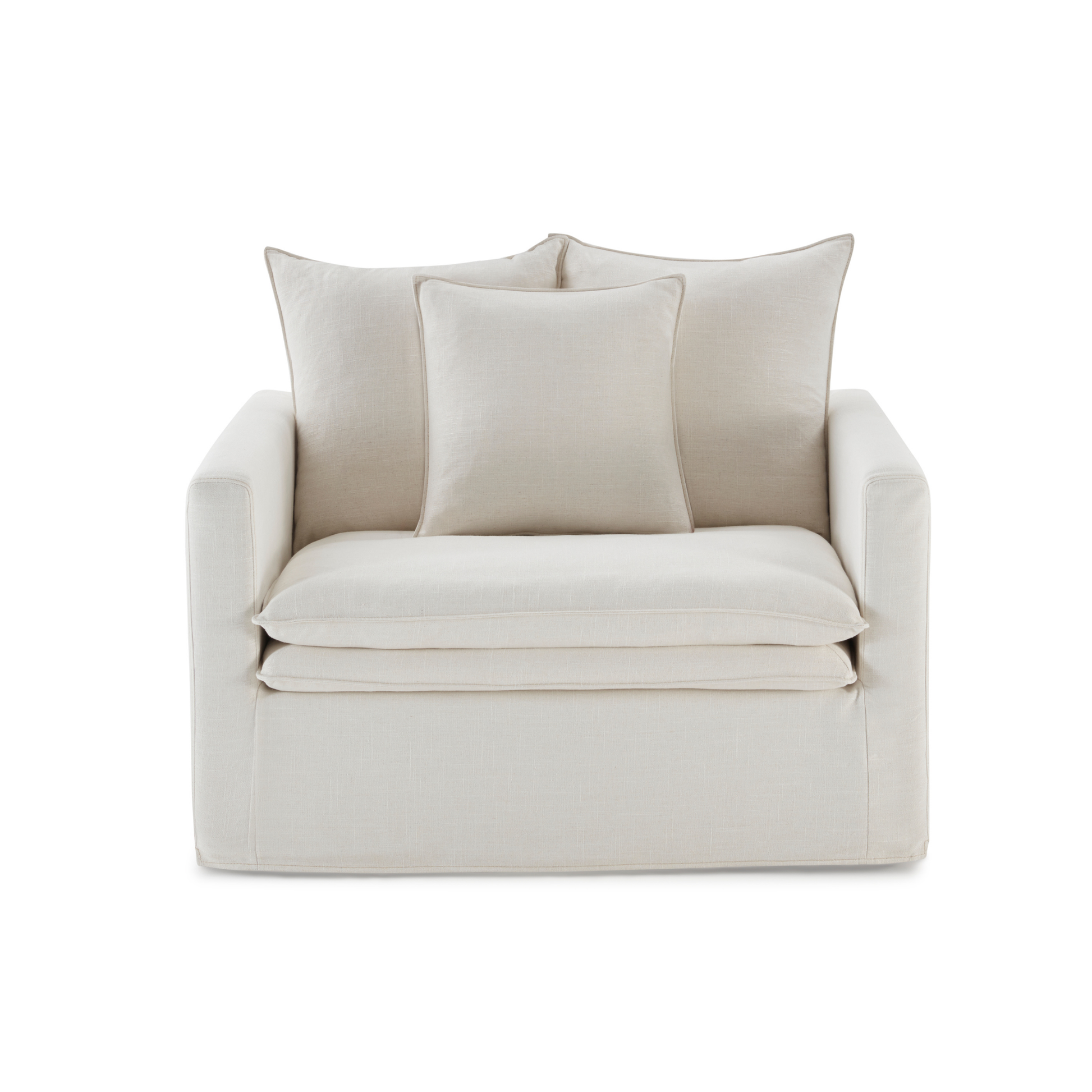 MODE Crepes Linen Armchair, Off-White