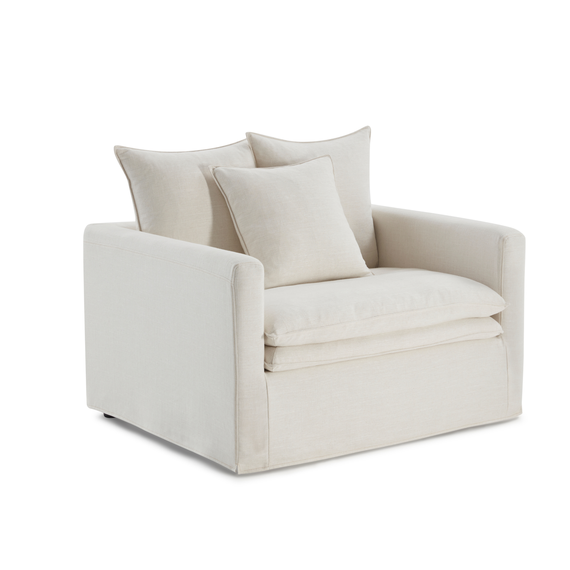 MODE Crepes Linen Armchair, Off-White
