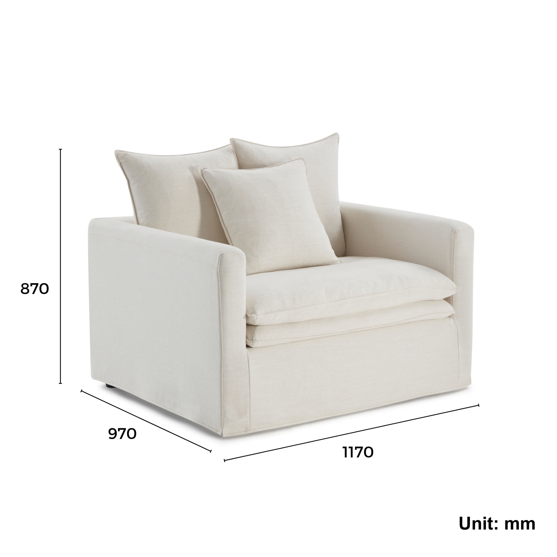 MODE Crepes Linen Armchair, Off-White