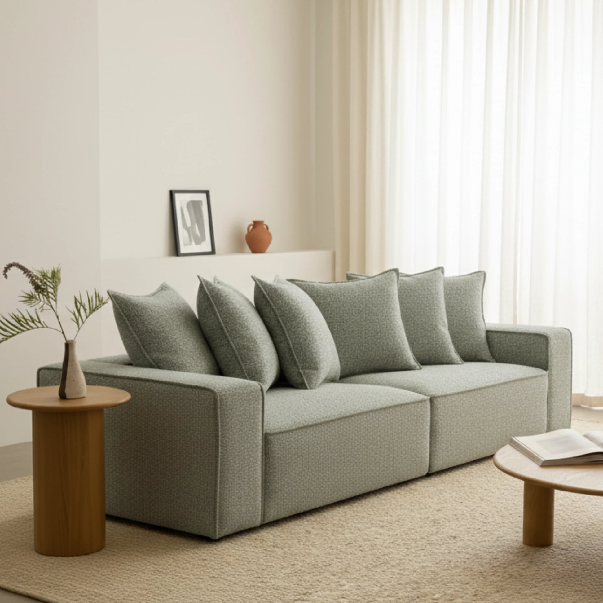MODE Stella 4-Seater Sofa, Muted Olive