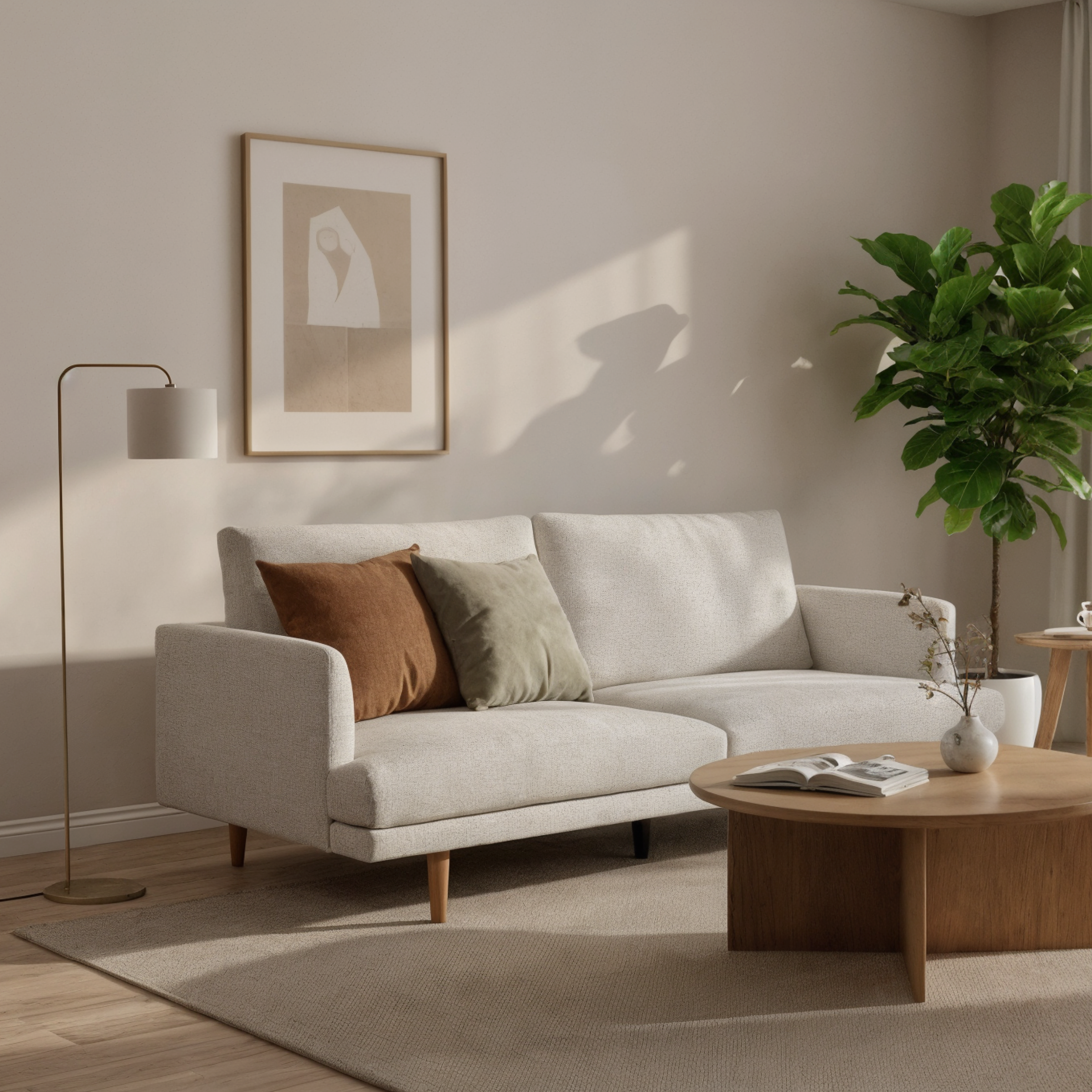 MODE Sola 3-Seater Sofa, Light Taupe