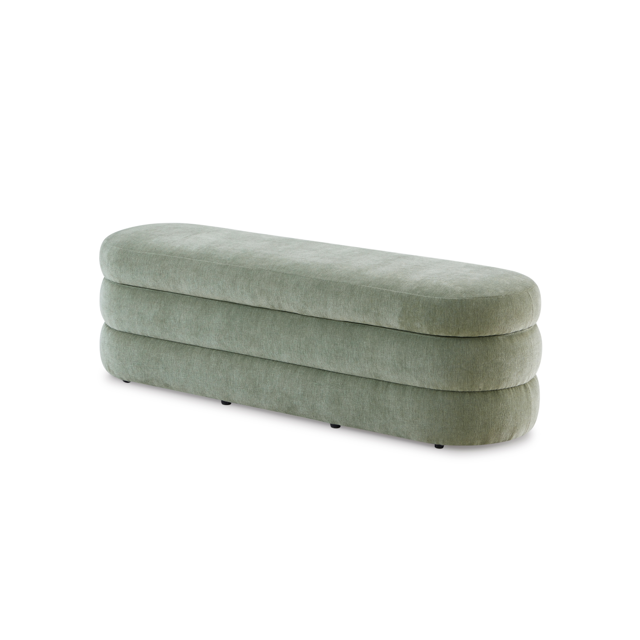 MODE Timo Chenille Storage Bench, Moss Green