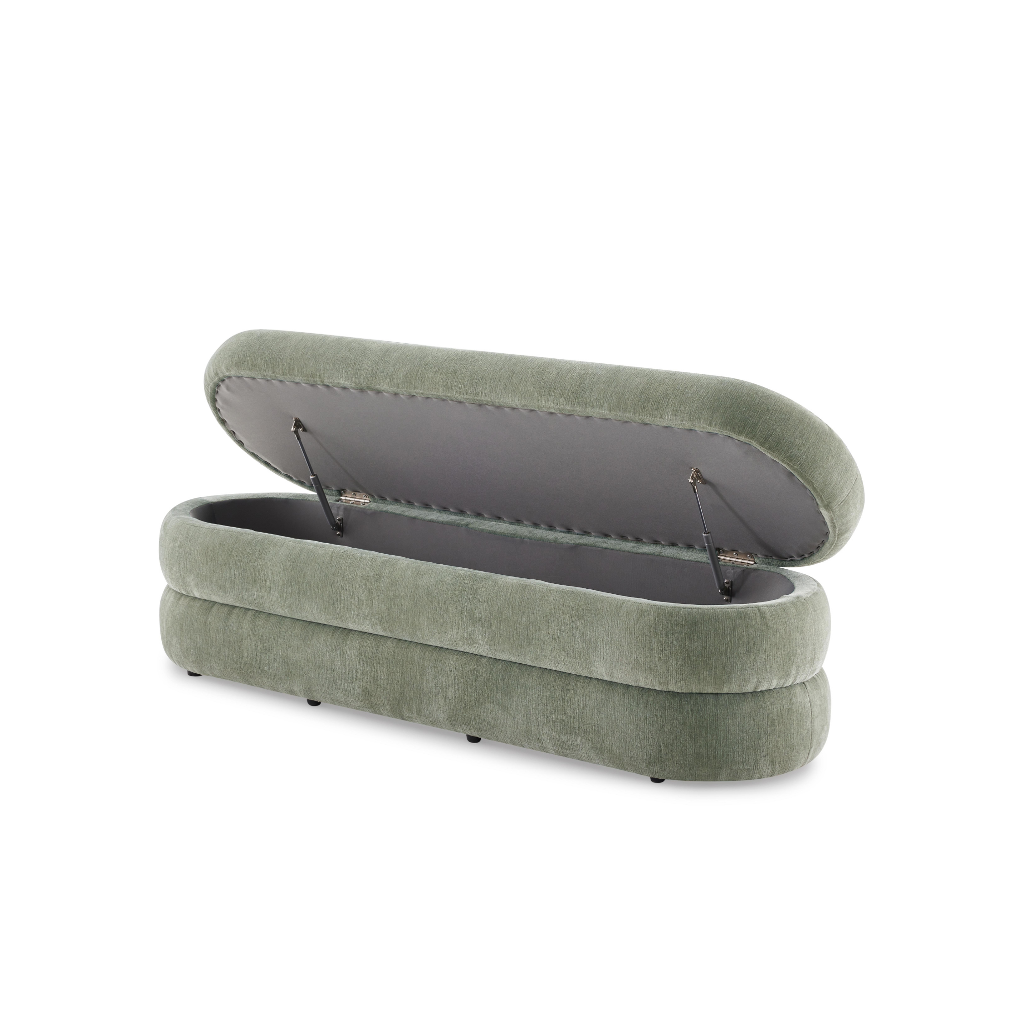 MODE Timo Chenille Storage Bench, Moss Green