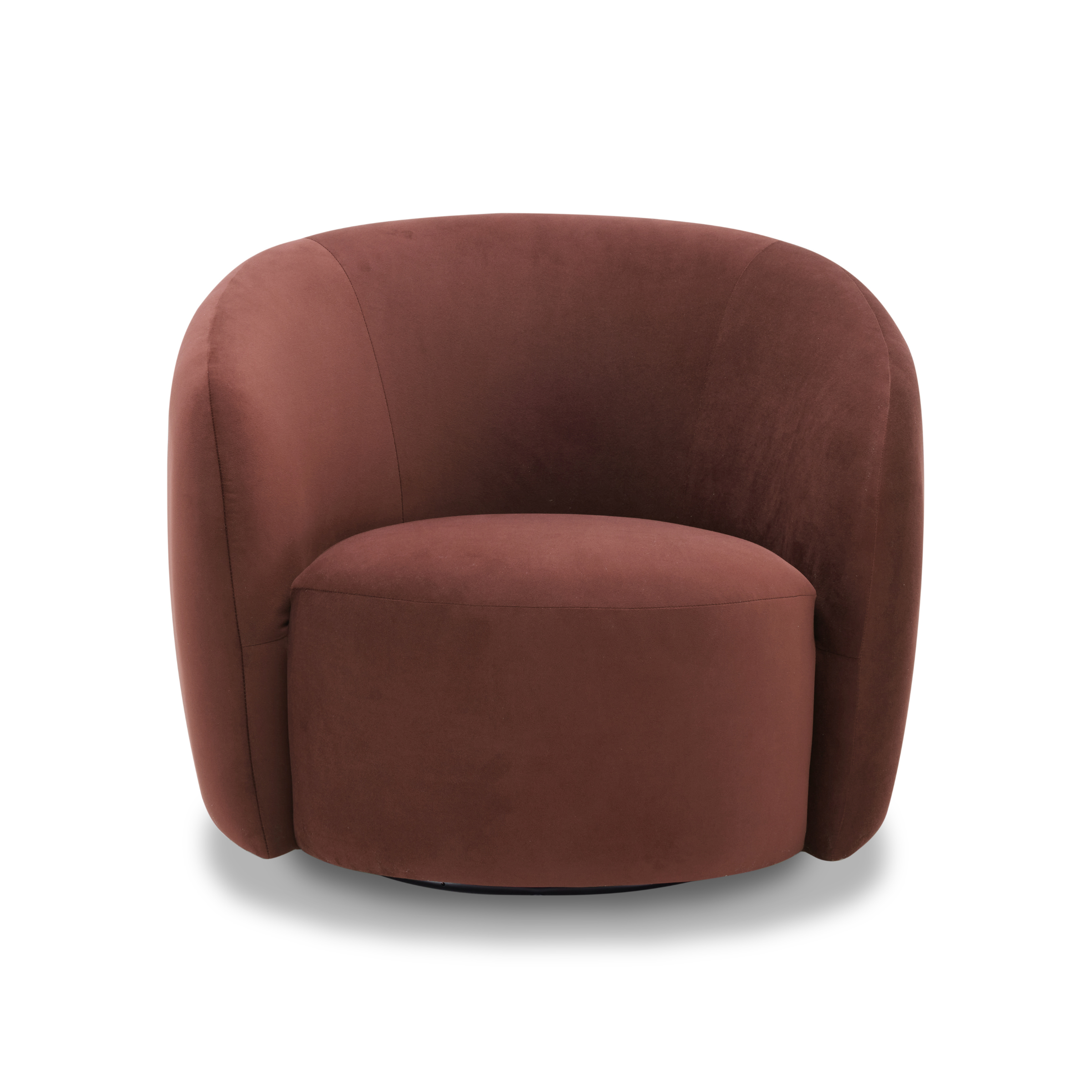 MODE Lino Velvet Swivel Chair, Oxblood