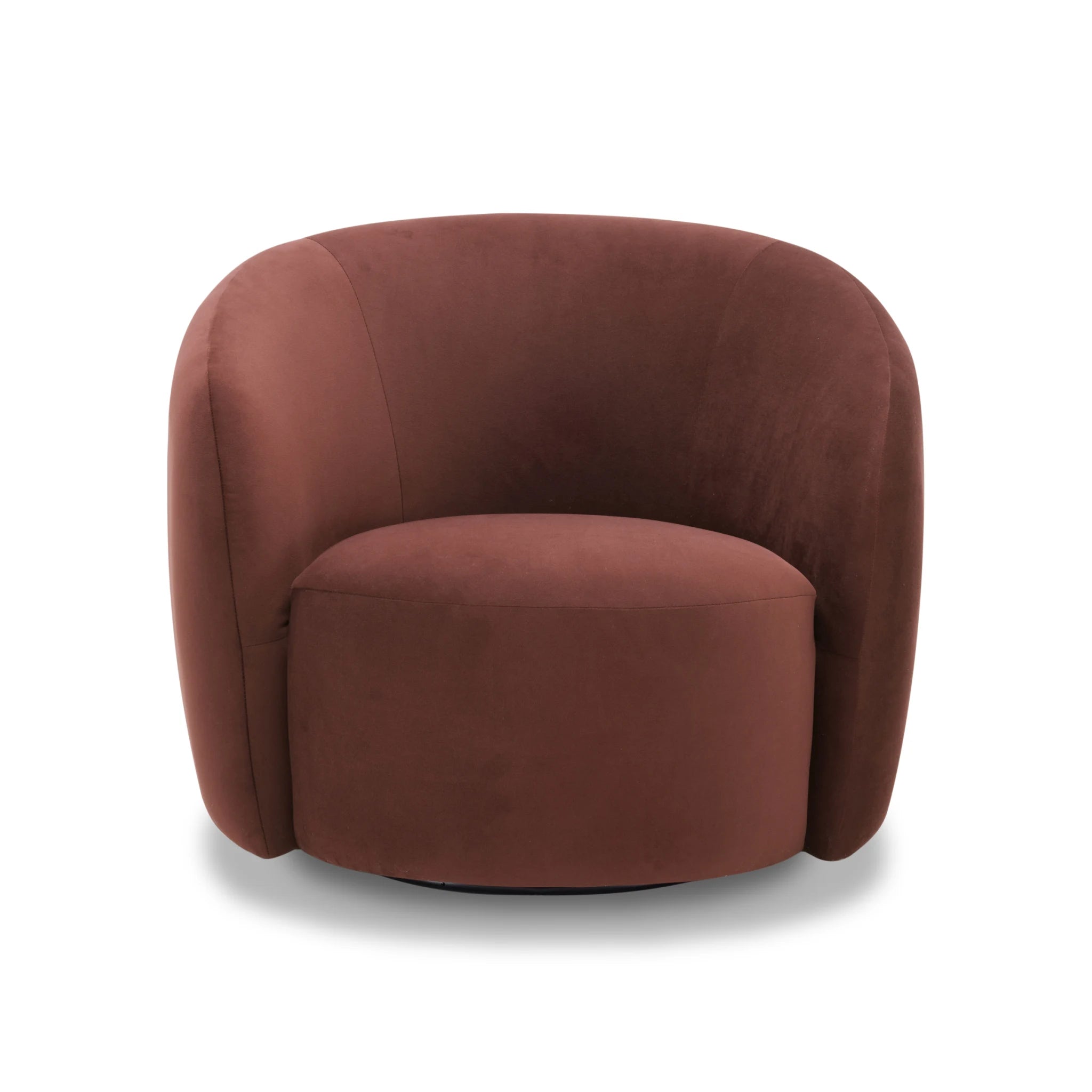 MODE Lino Velvet Swivel Chair, Oxblood