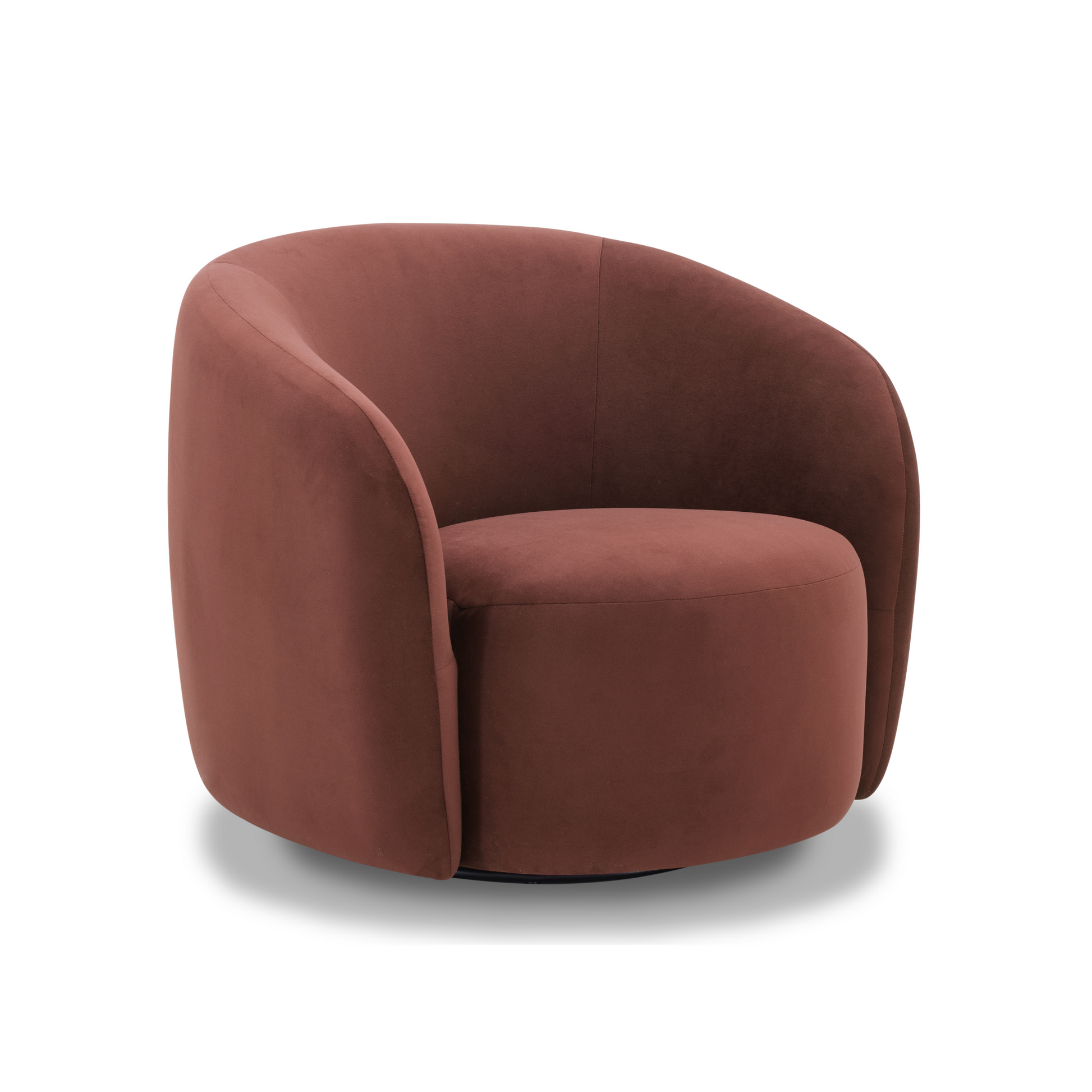 MODE Lino Velvet Swivel Chair, Oxblood