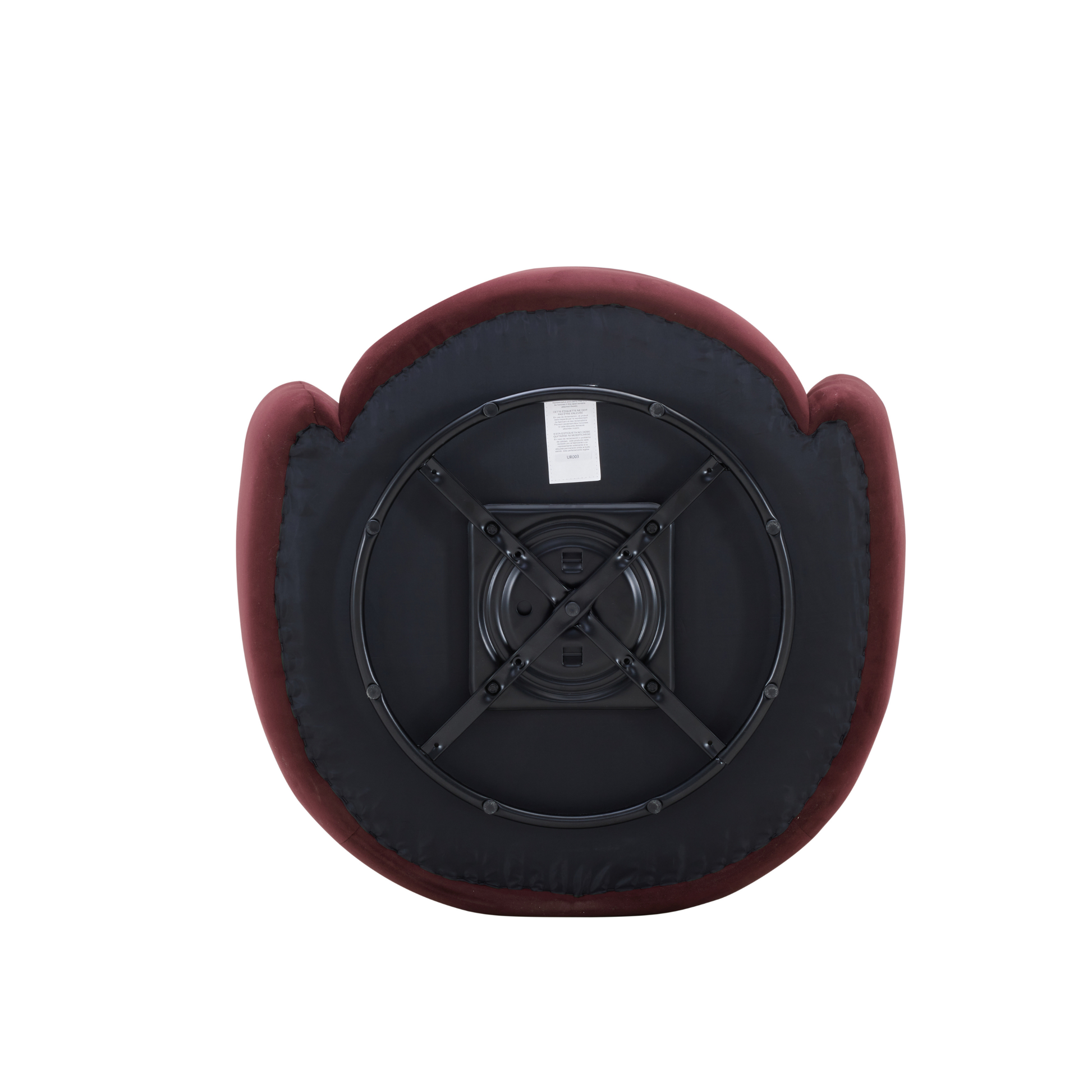 MODE Lino Velvet Swivel Chair, Oxblood