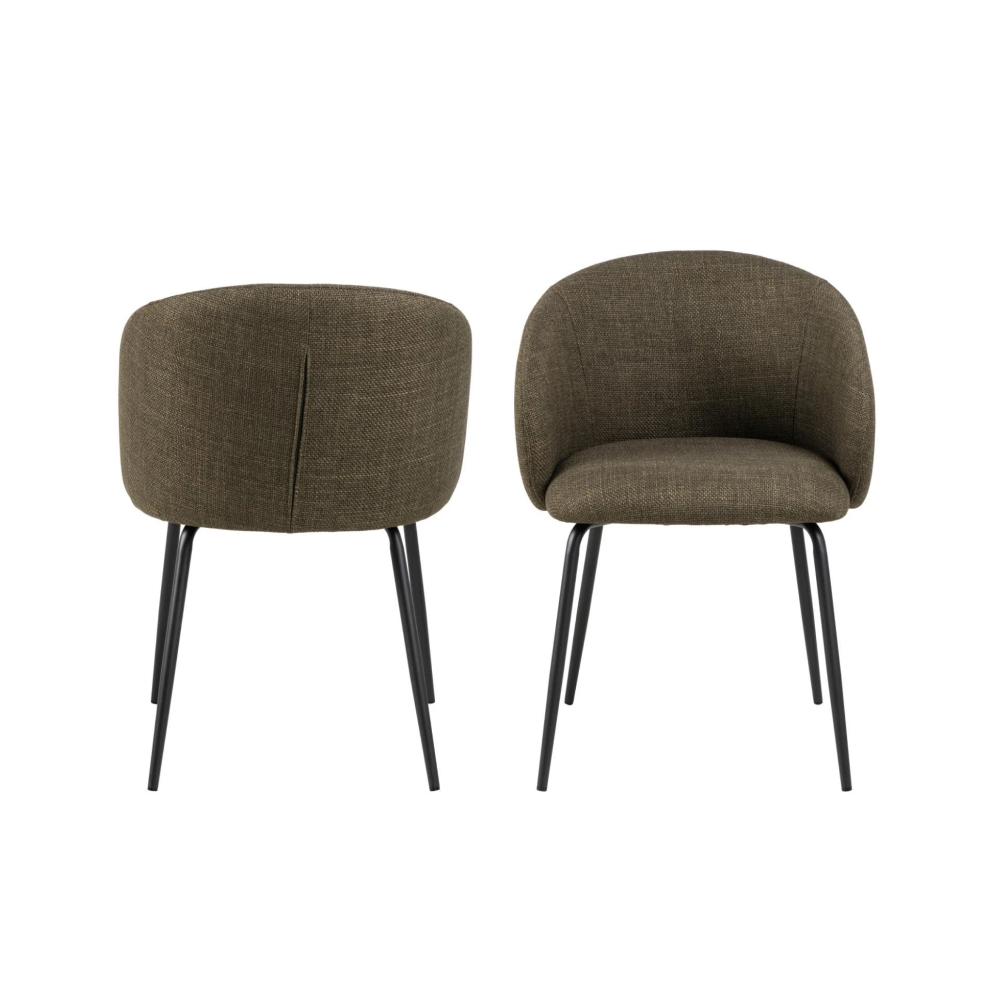 Hjem Design Eleanor Dining Chair with Armrest, Green, Set of 2