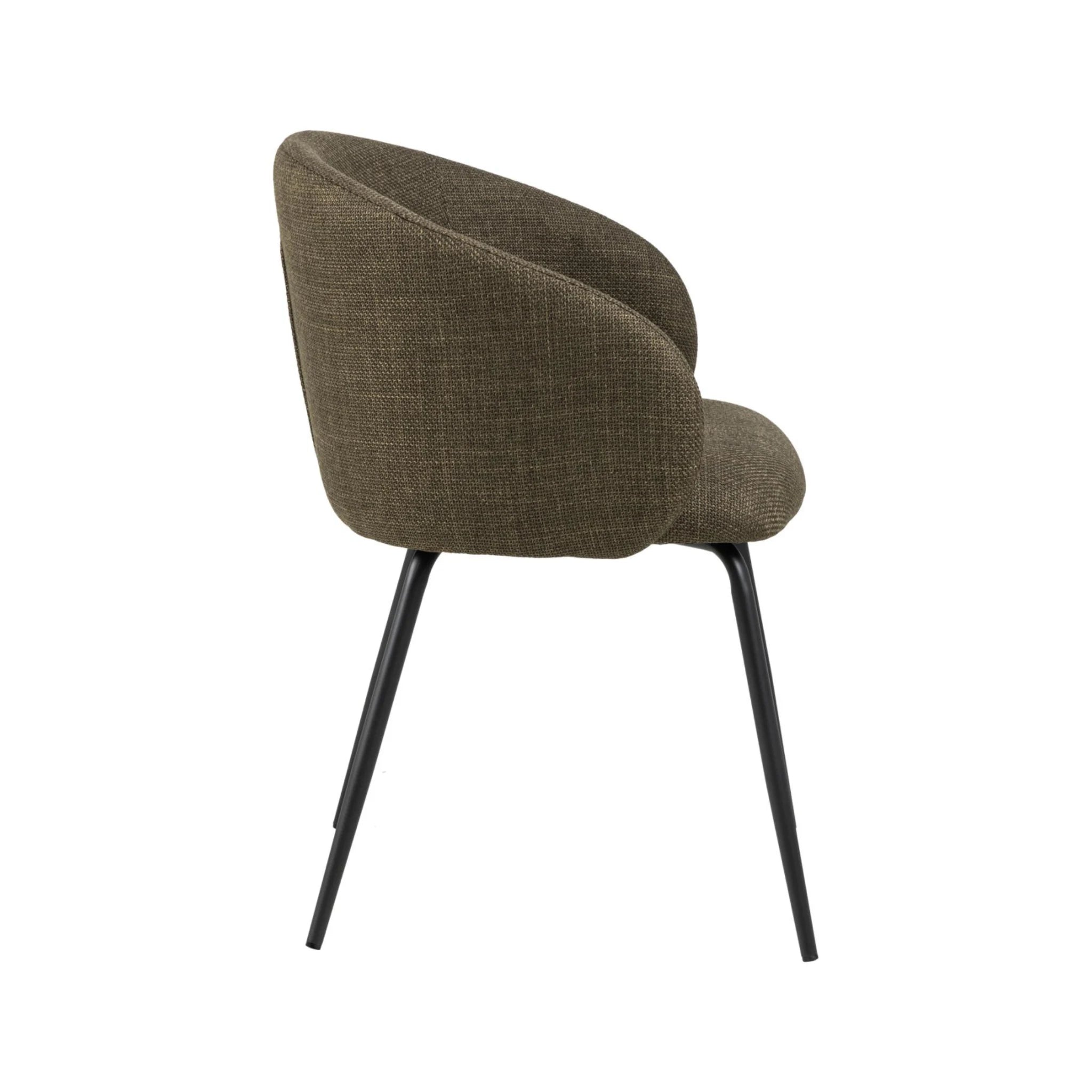 Hjem Design Eleanor Dining Chair with Armrest, Green, Set of 2