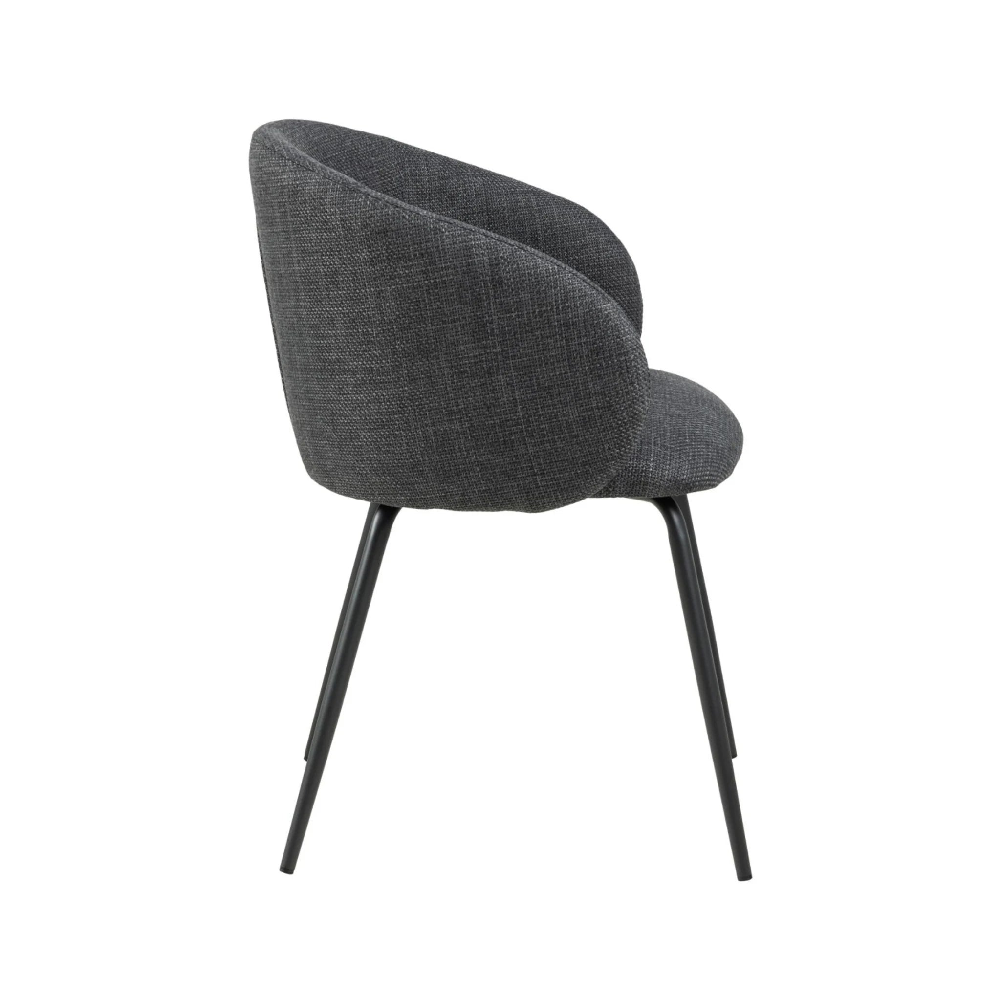 Hjem Design Eleanor Dining Chair with Armrest, Grey, Set of 2
