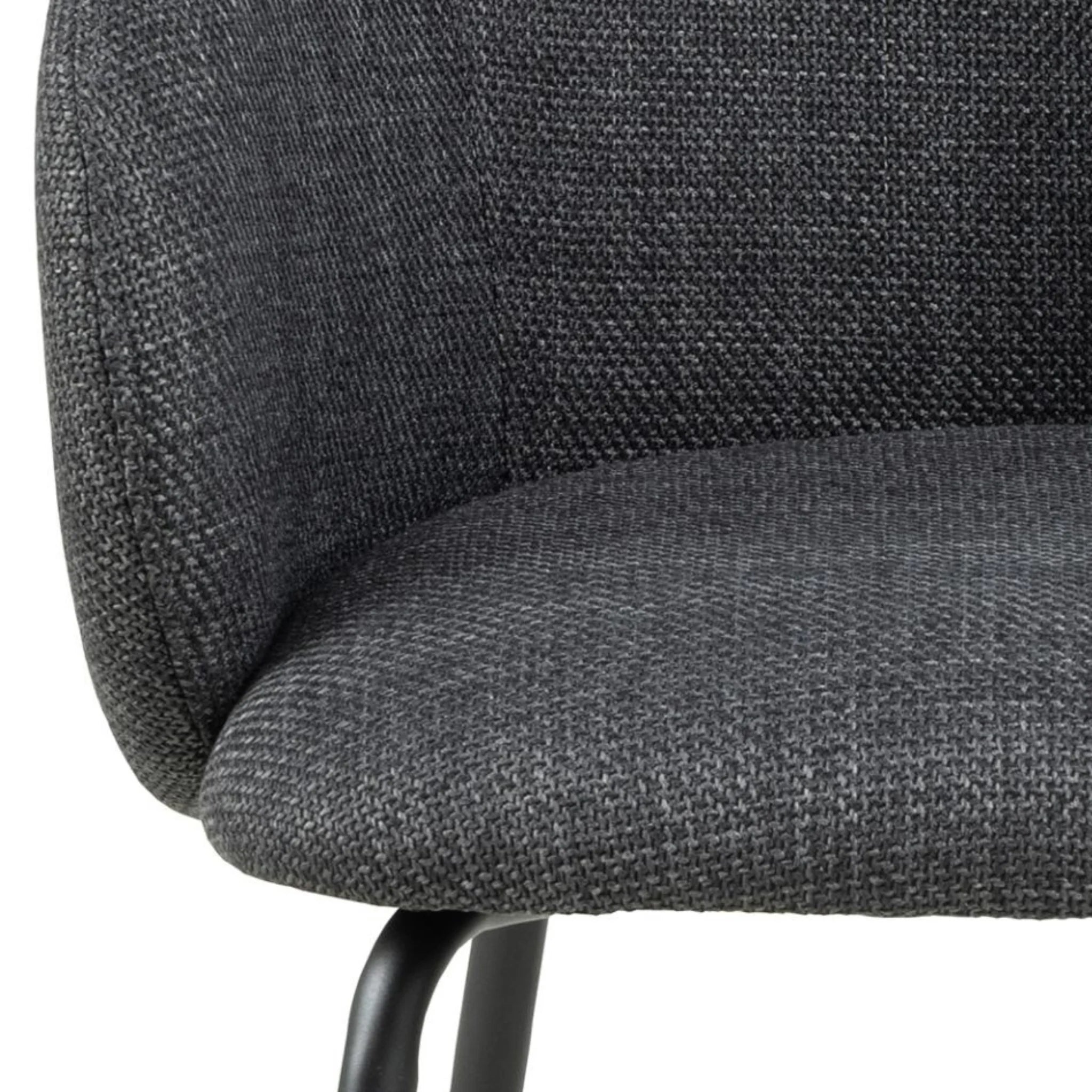 Hjem Design Eleanor Dining Chair with Armrest, Grey, Set of 2