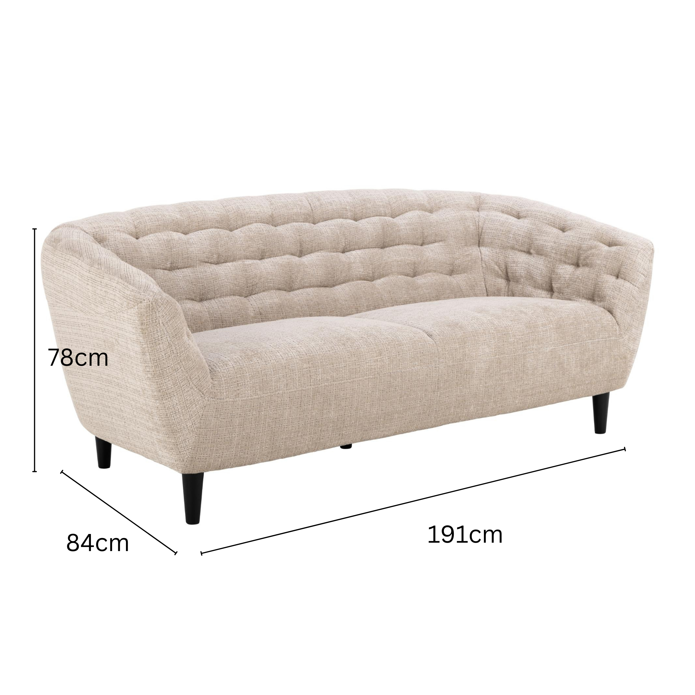 Hjem Design Ria 3-Seater Sofa