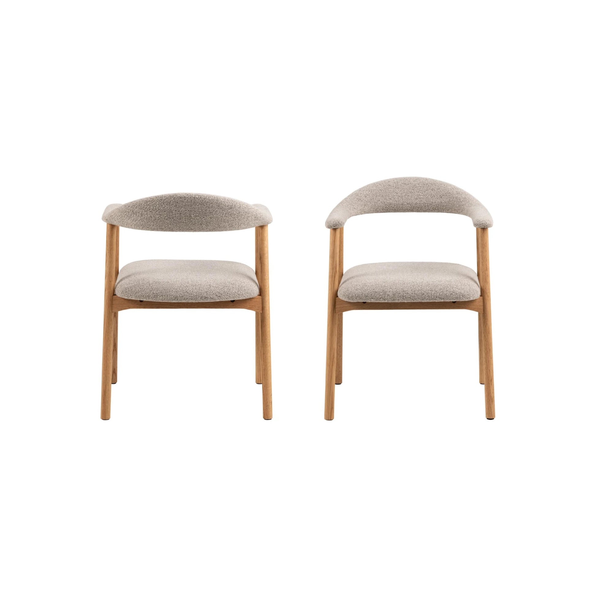 Hjem Design Addi Boucle Dining Chair with Armrest, Set of 2