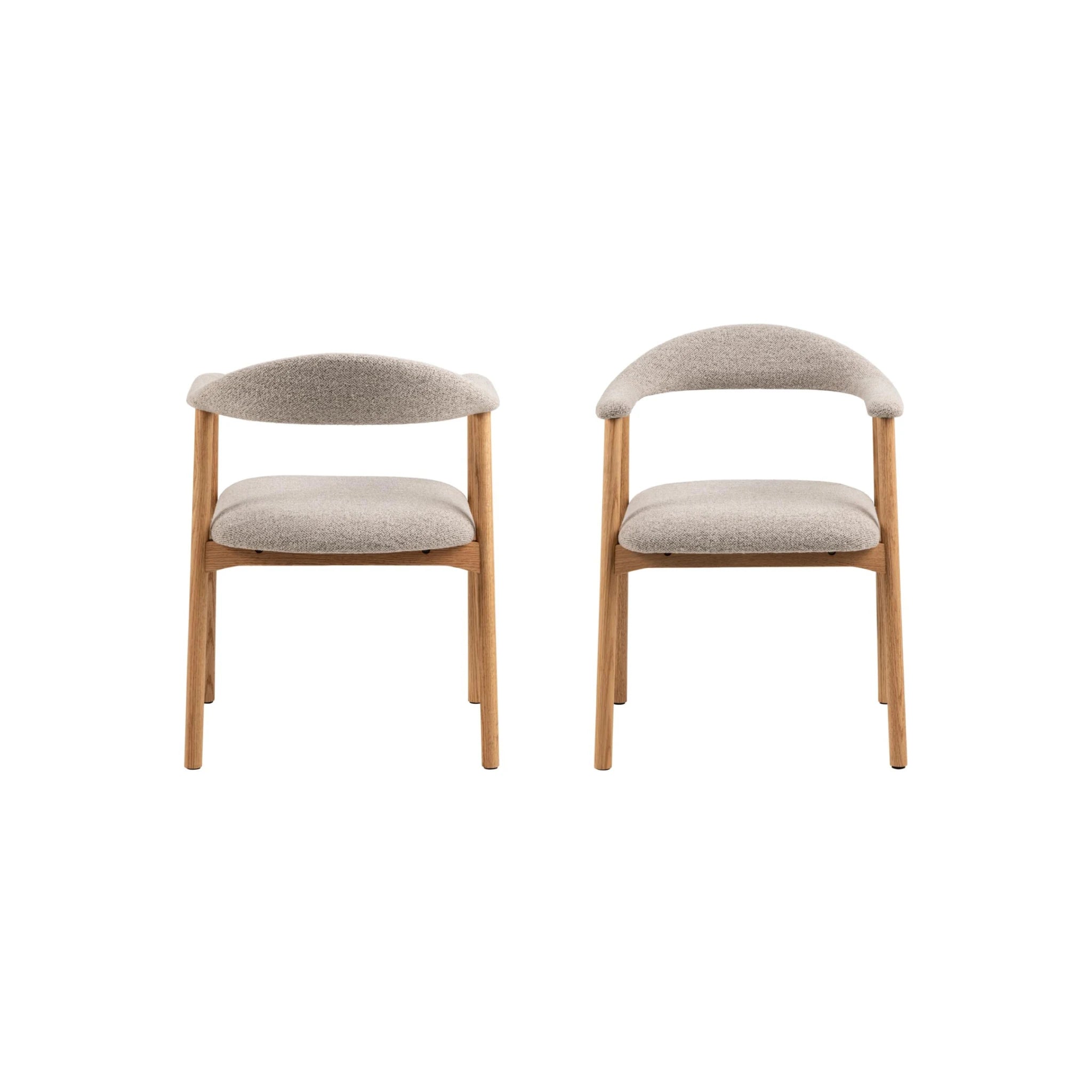 Hjem Design Addi Boucle Dining Chair with Armrest, Set of 2