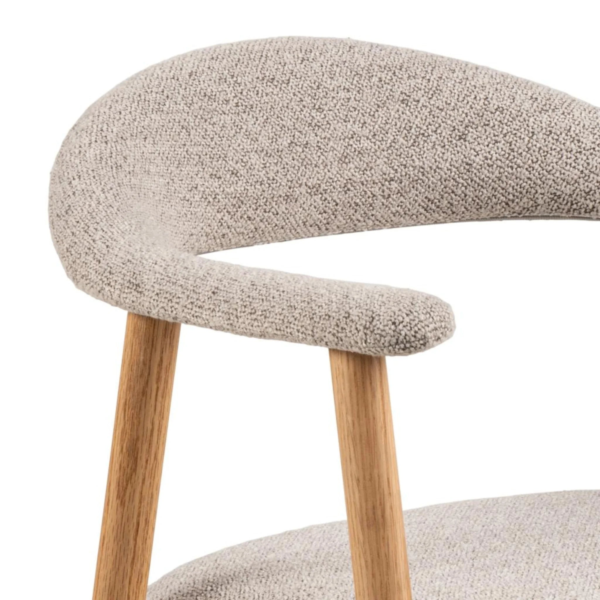 Hjem Design Addi Boucle Dining Chair with Armrest, Set of 2