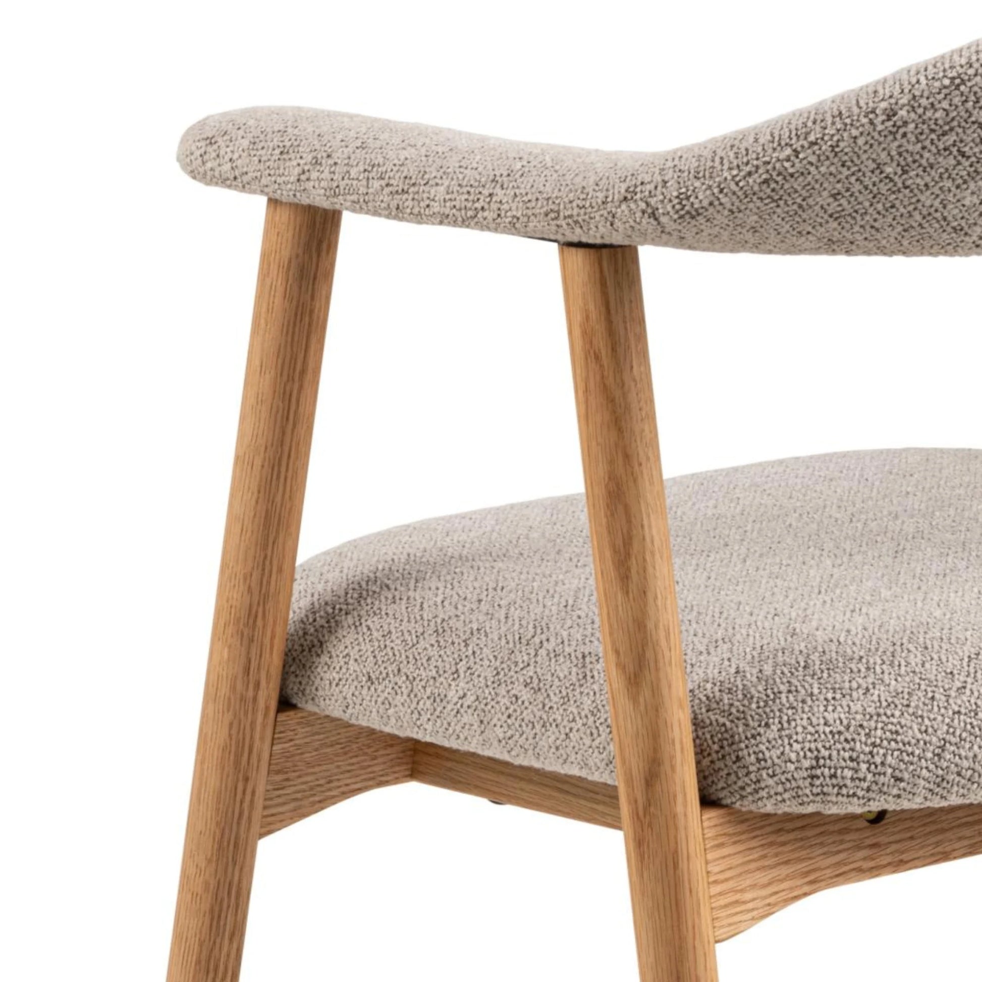 Hjem Design Addi Boucle Dining Chair with Armrest, Set of 2