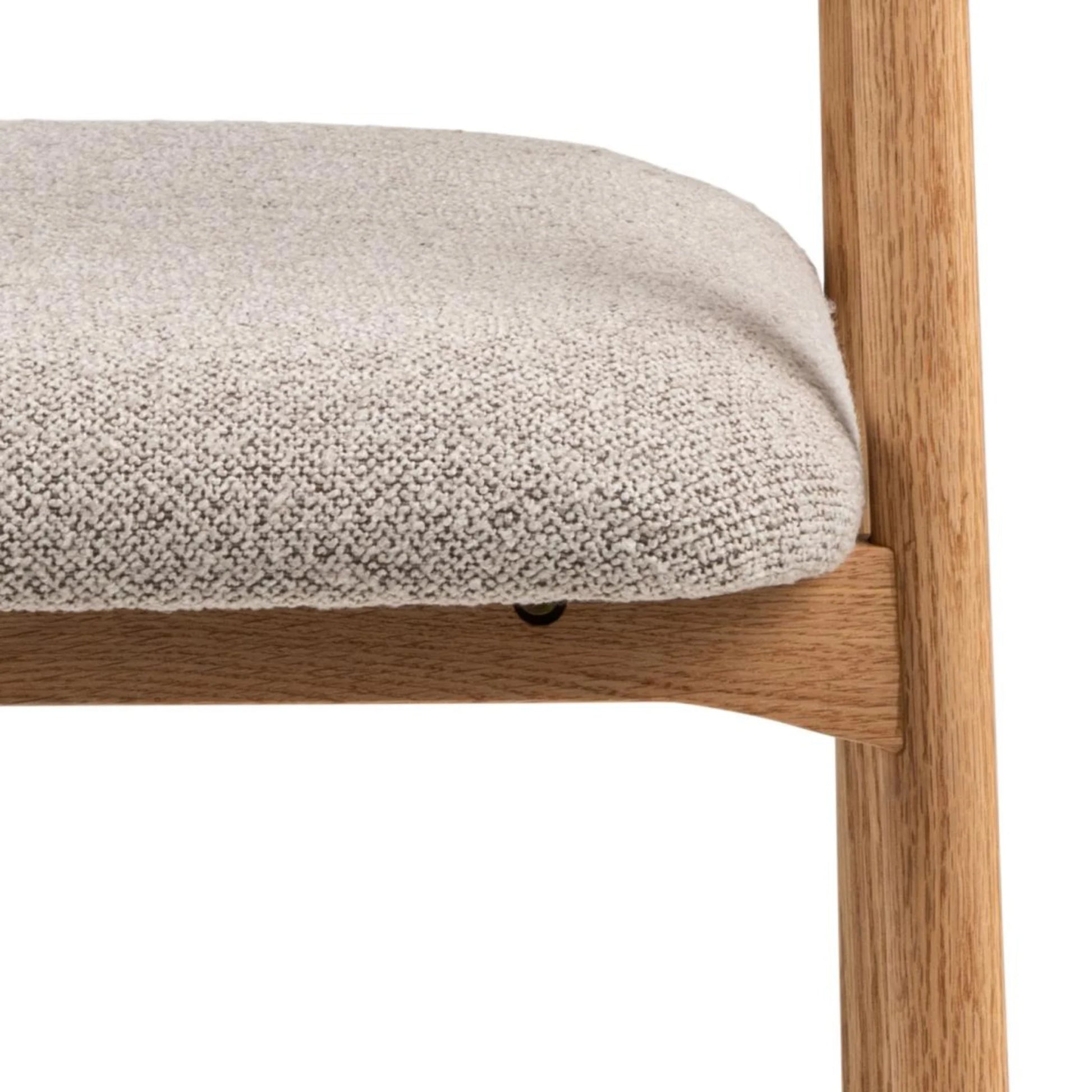 Hjem Design Addi Boucle Dining Chair with Armrest, Set of 2