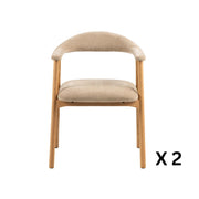 Hjem Design Addi Dining Chair with Armrest, Set of 2