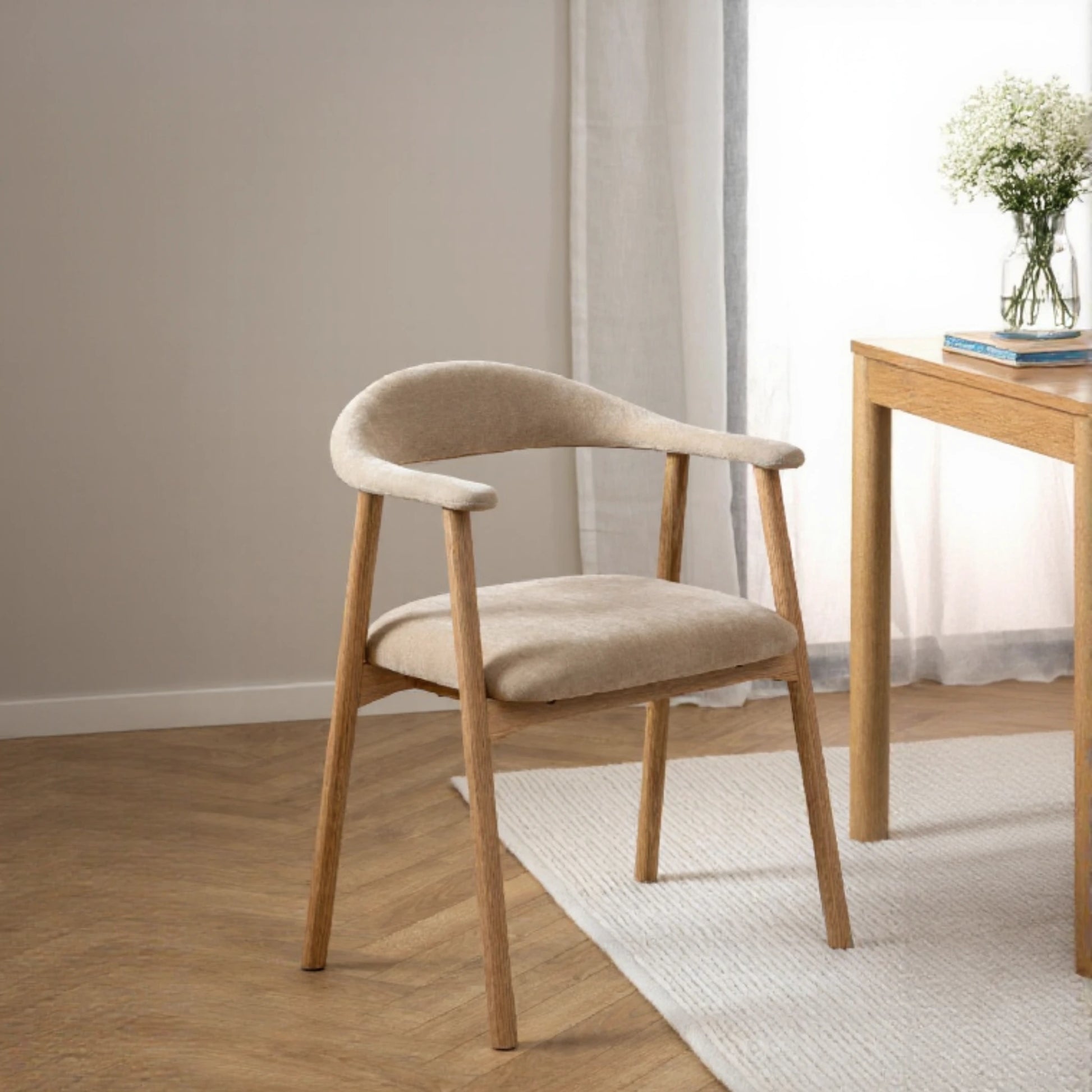 Hjem Design Addi Dining Chair with Armrest, Set of 2