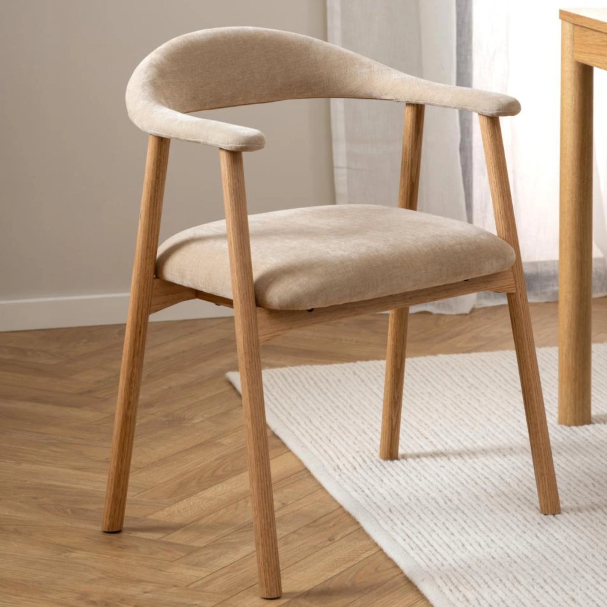 Hjem Design Addi Dining Chair with Armrest, Set of 2