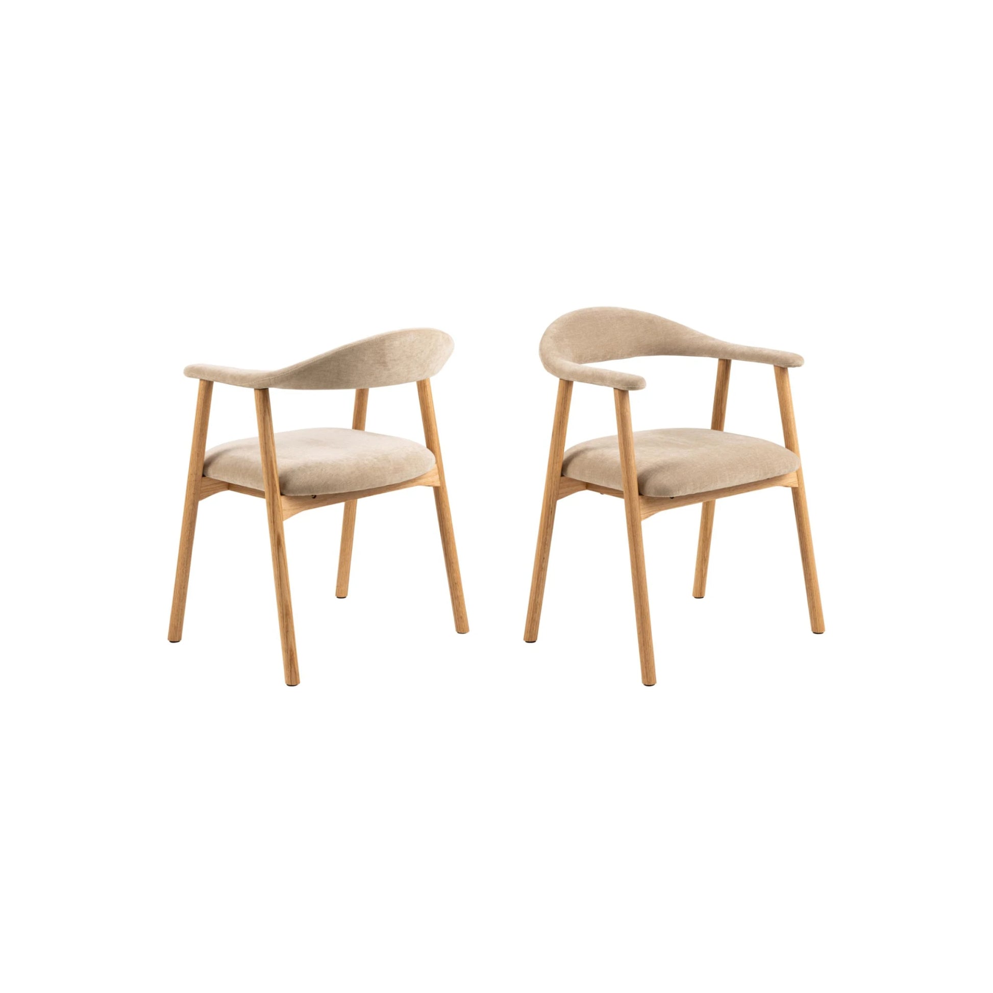 Hjem Design Addi Dining Chair with Armrest, Set of 2