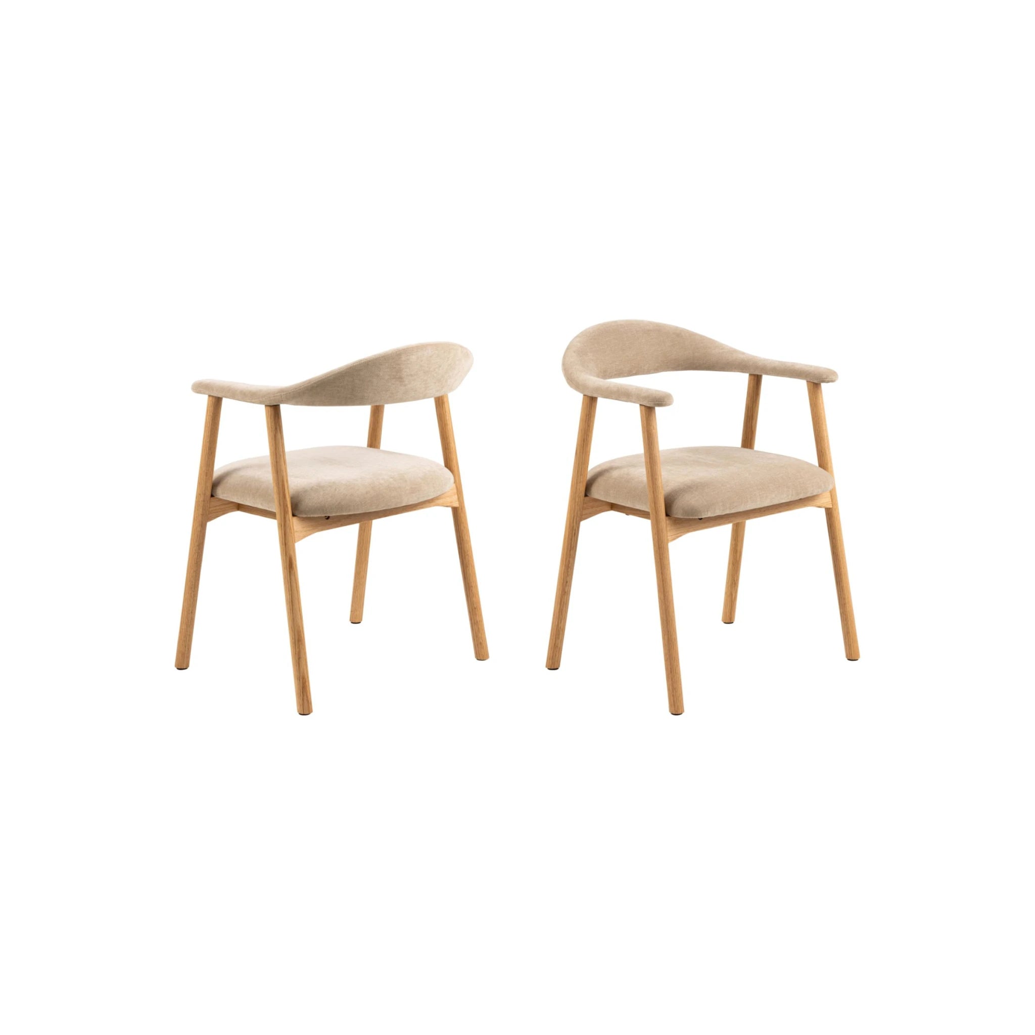 Hjem Design Addi Dining Chair with Armrest, Set of 2