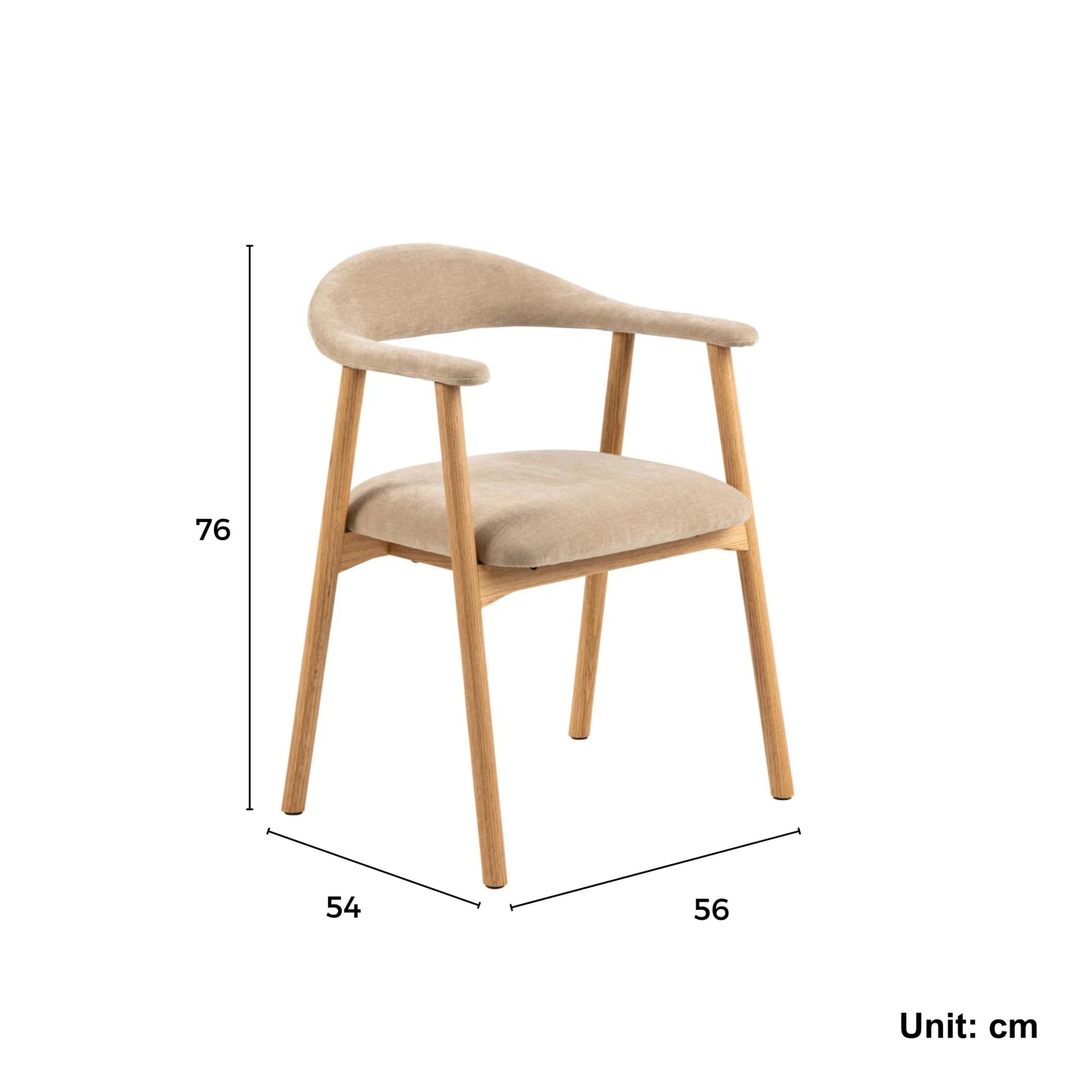 Hjem Design Addi Dining Chair with Armrest, Set of 2