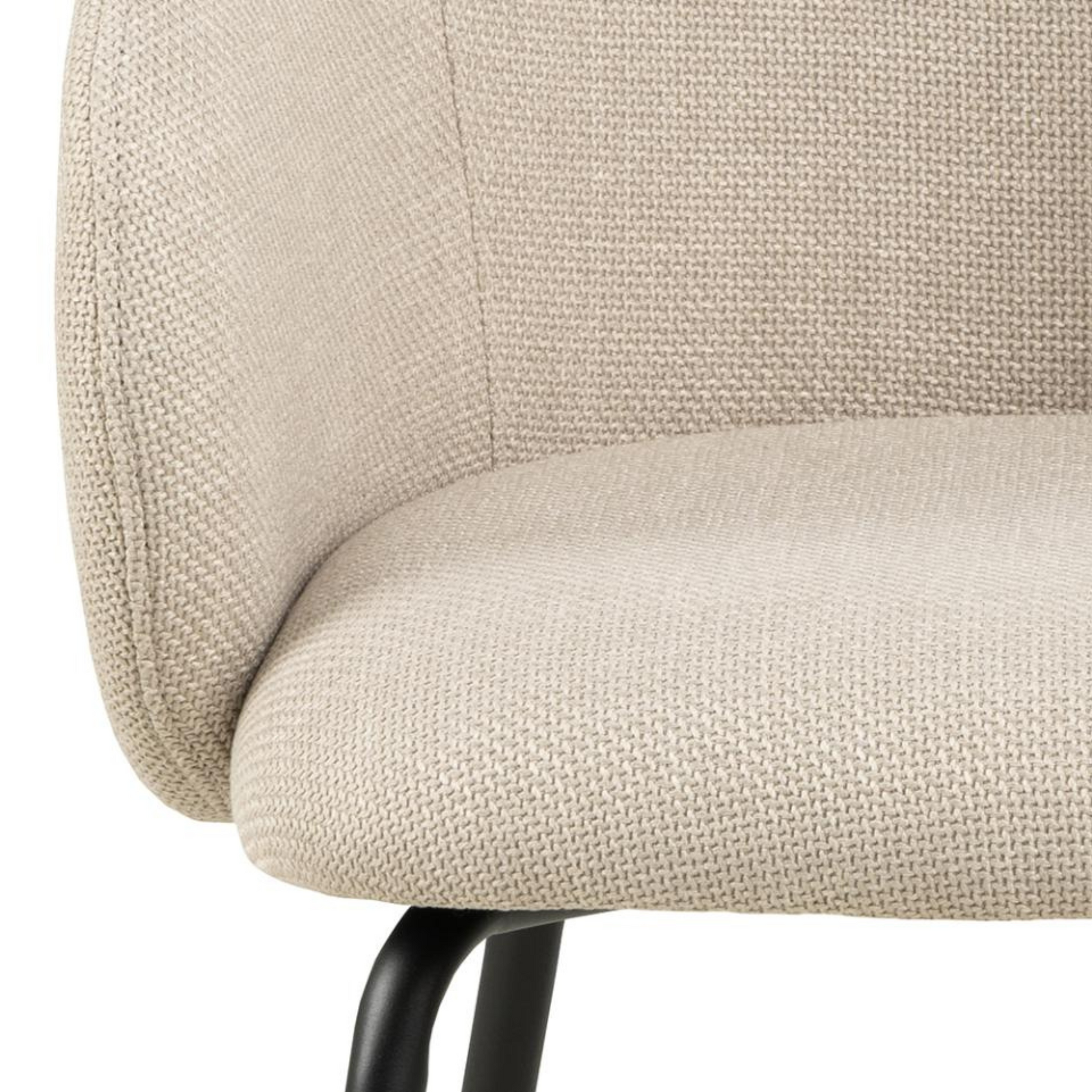 Hjem Design Elmar Dining Chair with Armrest, Beige, Set of 2
