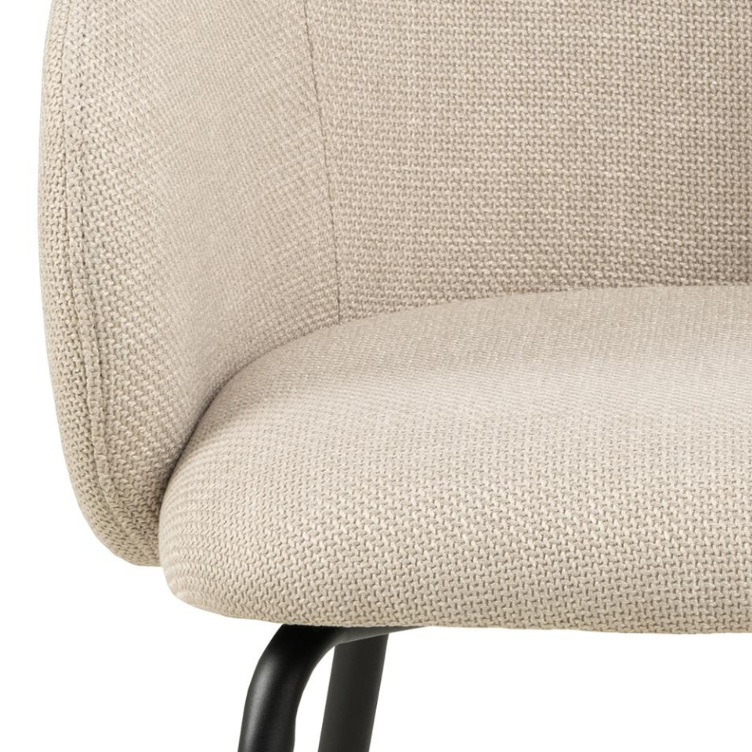 Hjem Design Elmar Dining Chair with Armrest, Beige, Set of 2