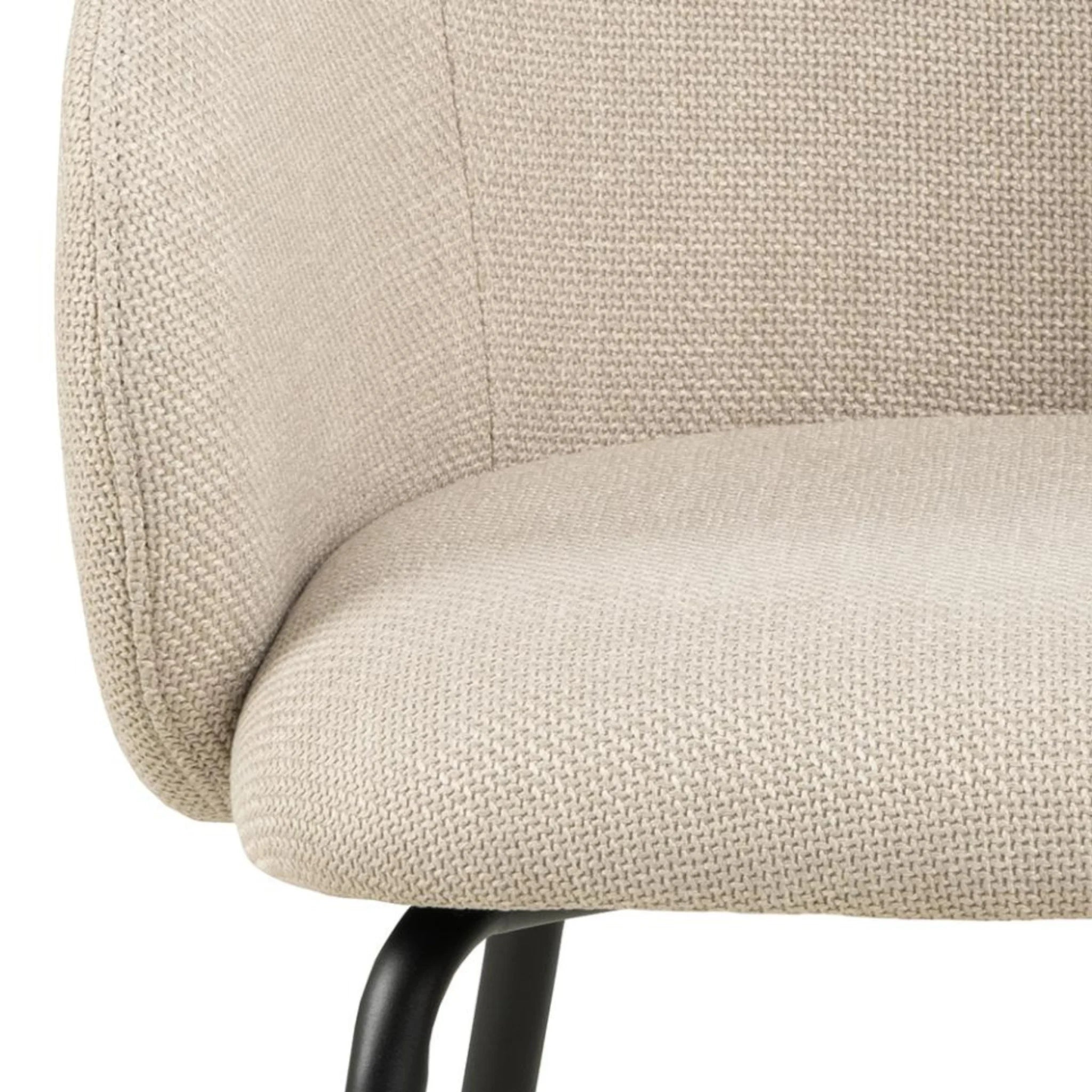 Hjem Design Eleanor Dining Chair with Armrest, Beige, Set of 2