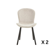 Hjem Design Esra Dining Chair, Beige, Set of 2