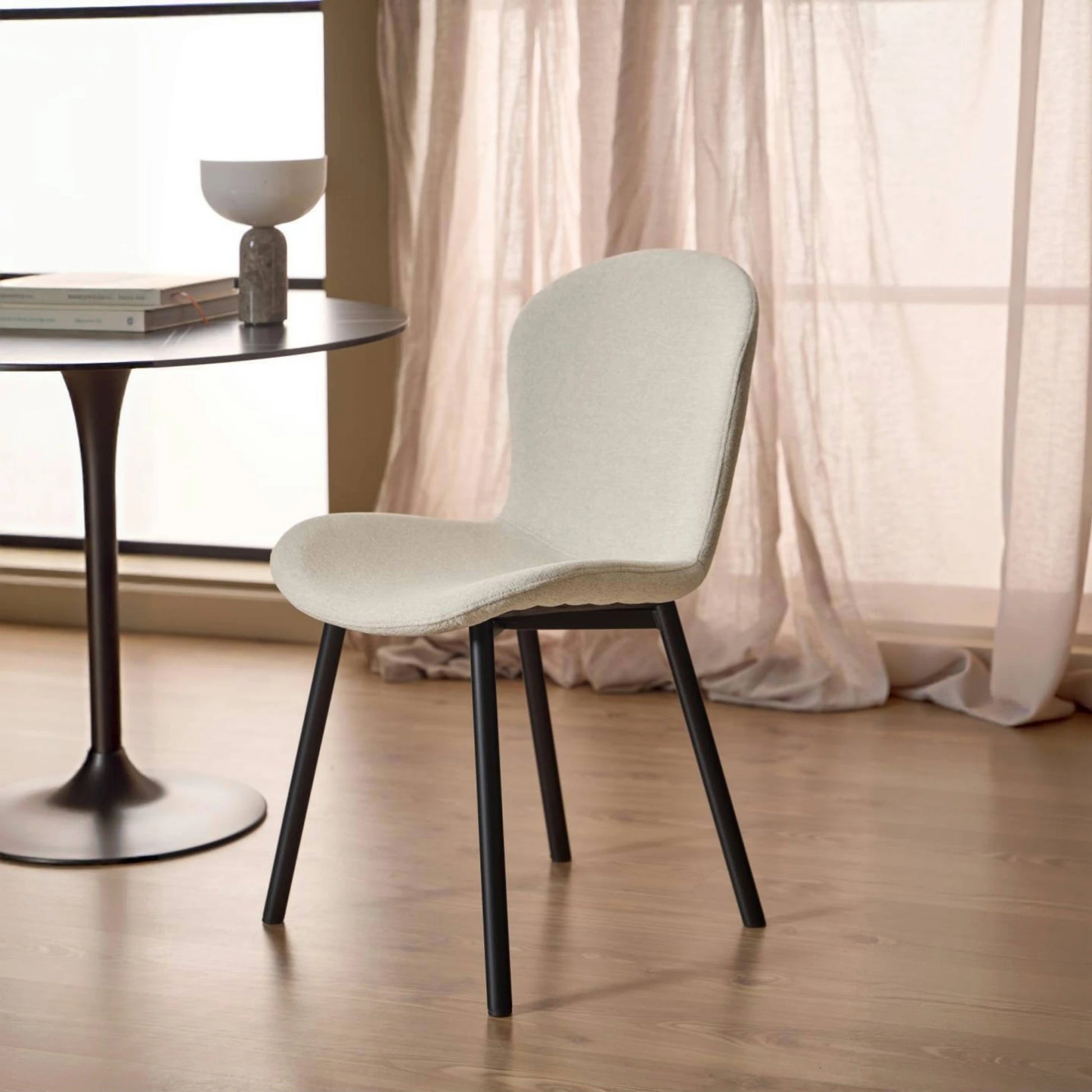 Hjem Design Esra Dining Chair, Beige, Set of 2