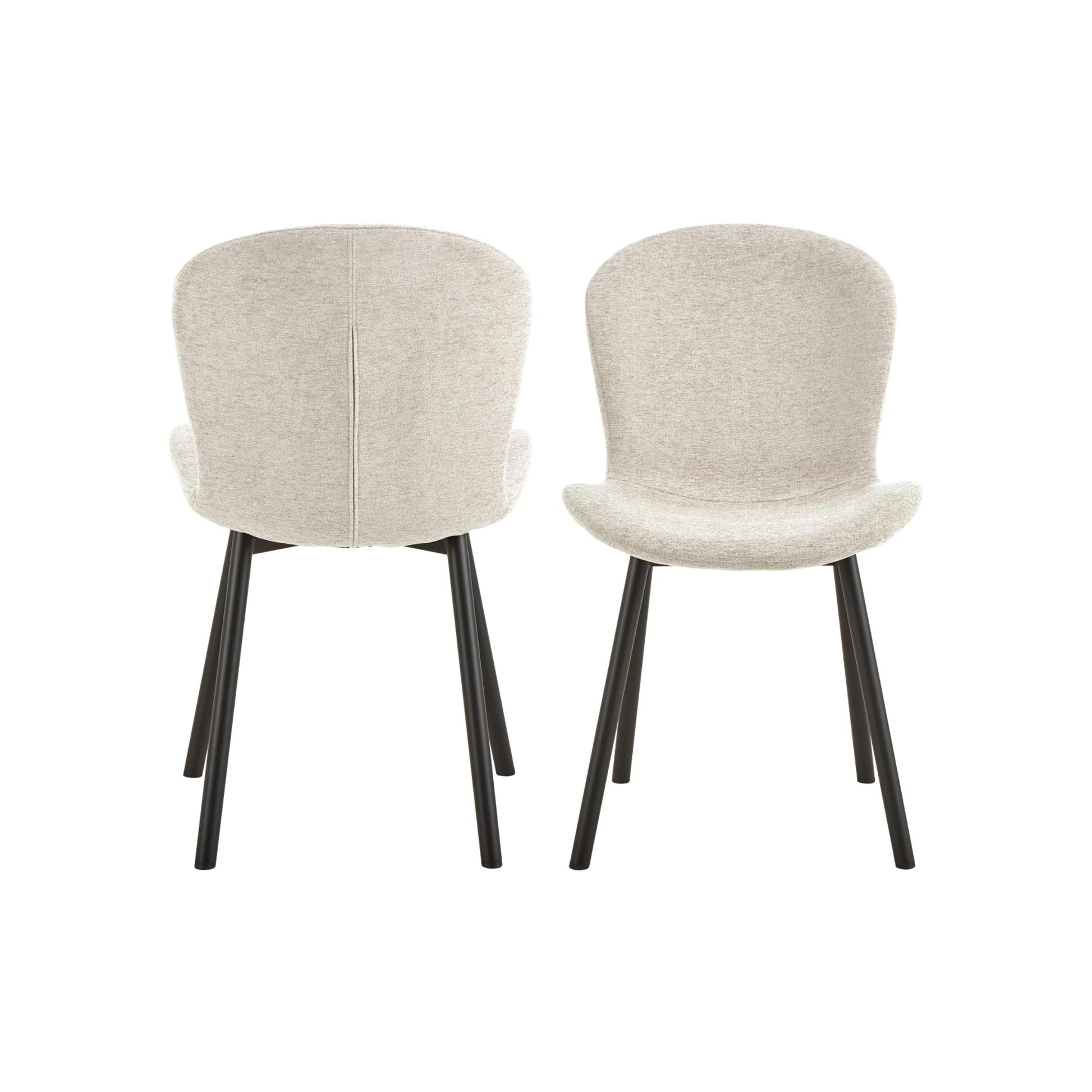 Hjem Design Esra Dining Chair, Beige, Set of 2