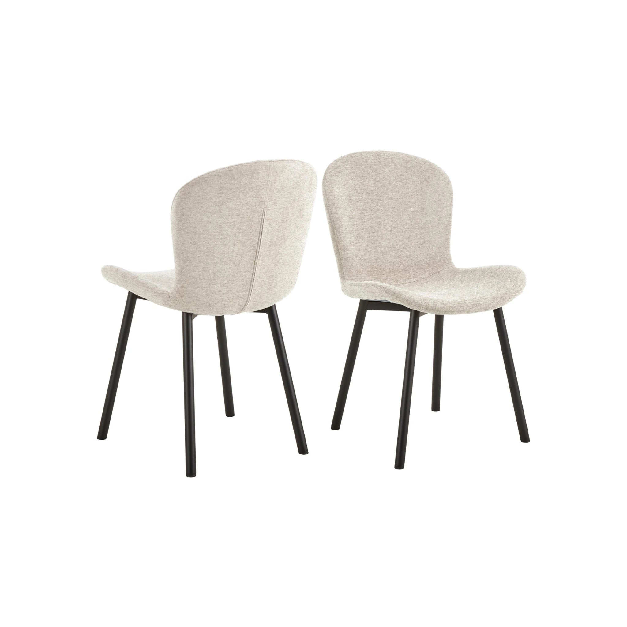 Hjem Design Esra Dining Chair, Beige, Set of 2
