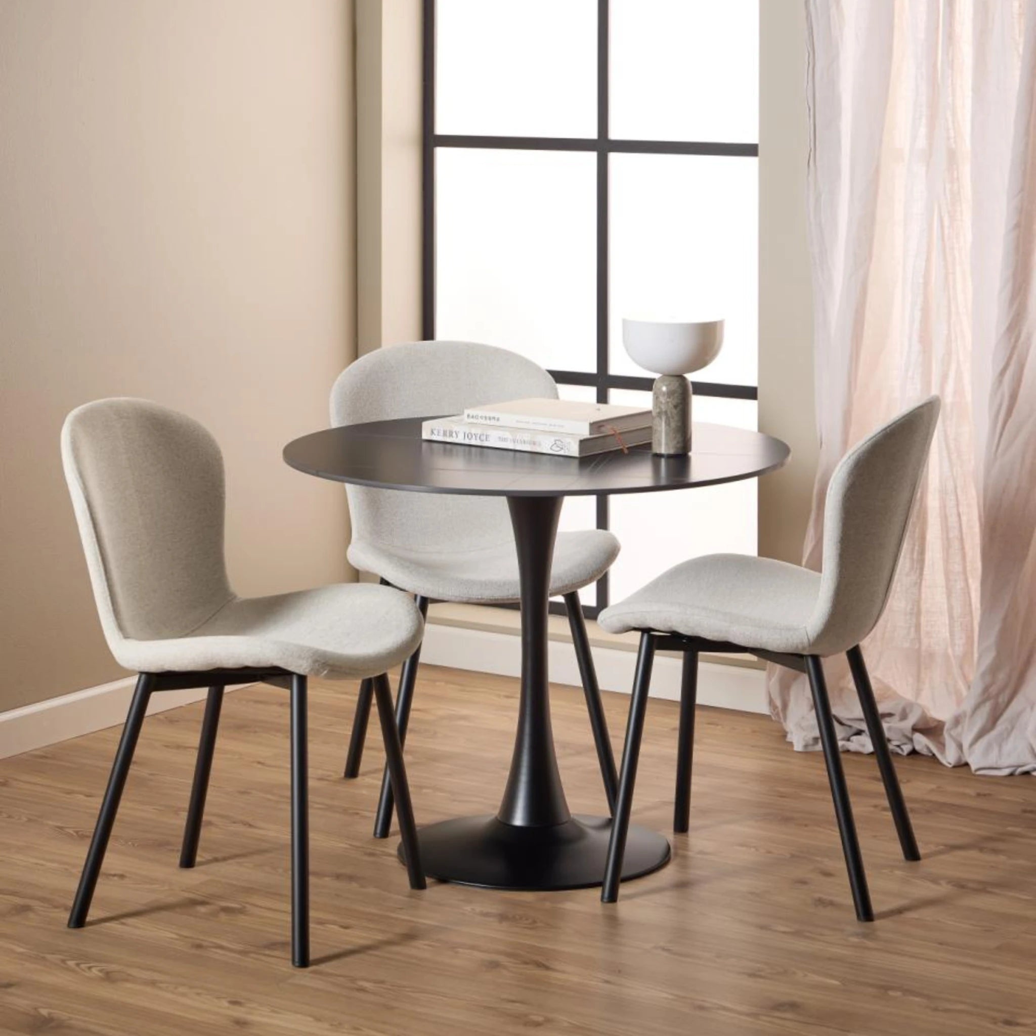 Hjem Design Esra Dining Chair, Beige, Set of 2