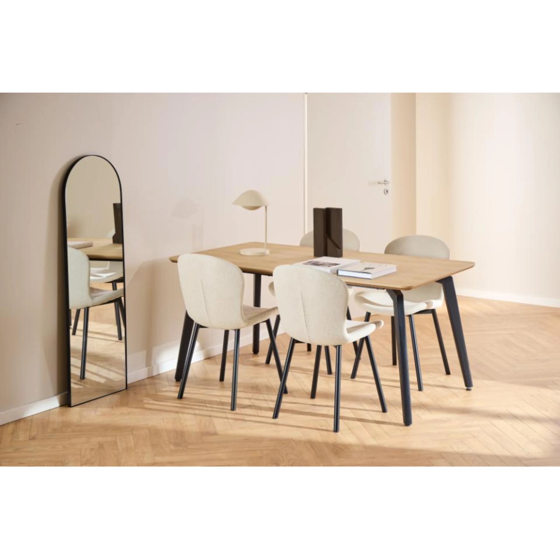 Hjem Design Esra Dining Chair, Beige, Set of 2